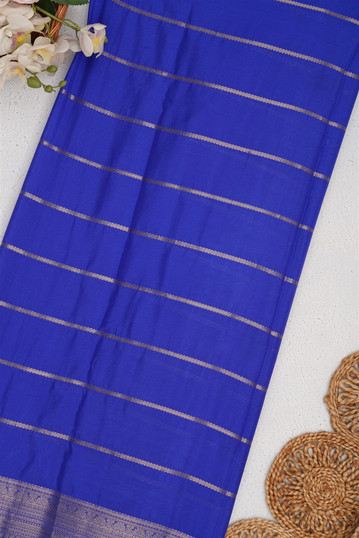 Mysore Silk Sea Blue Saree