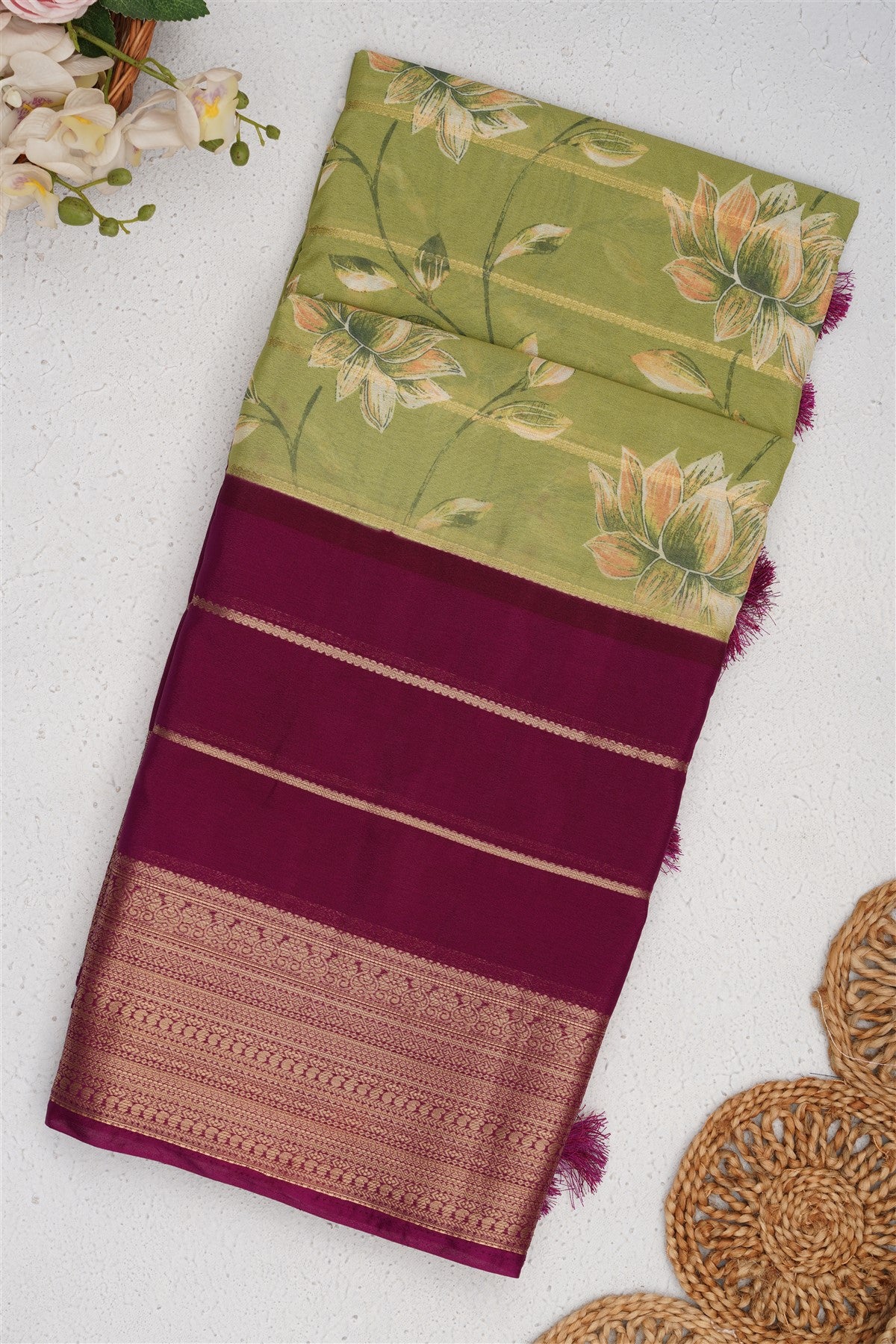 Mysore Silk Green Saree
