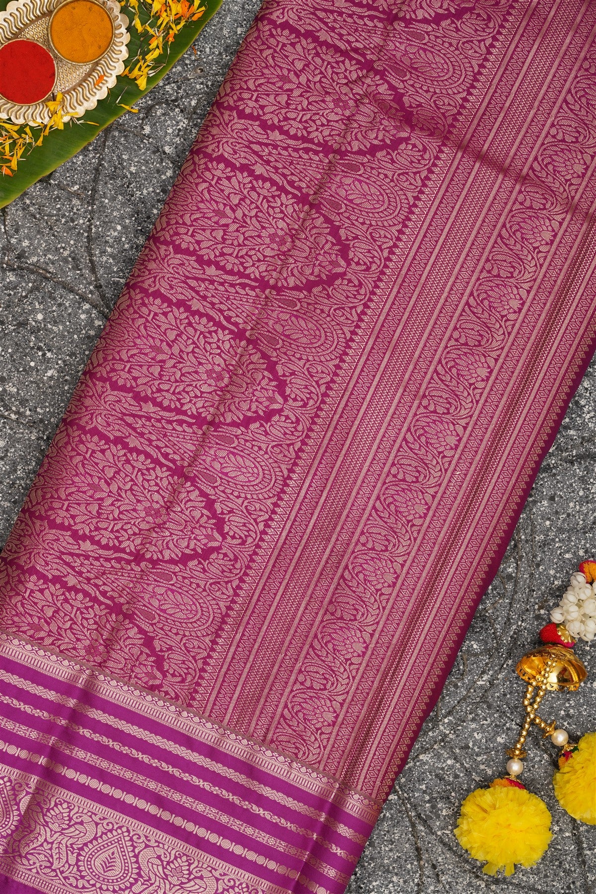 Semi Kanchipuram Silk Black Saree