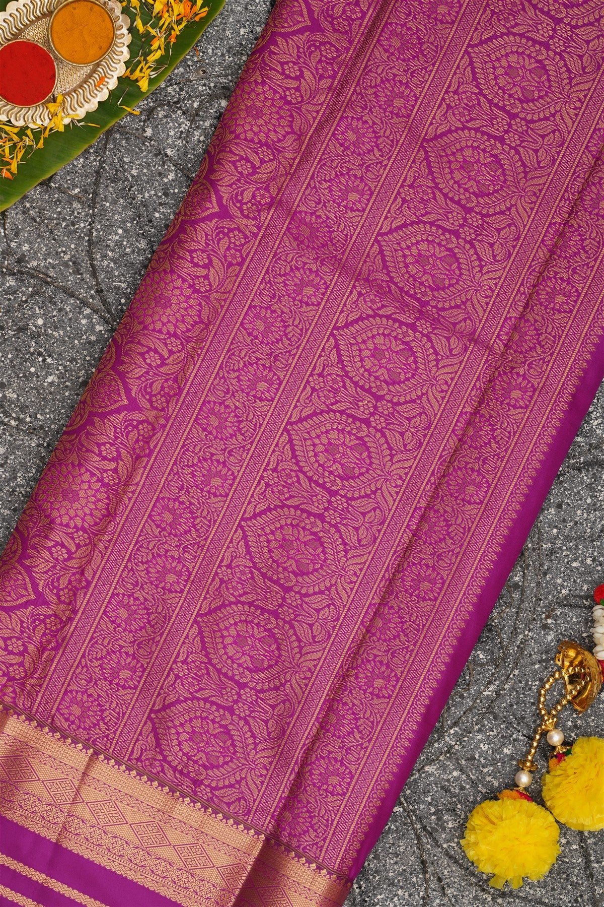 Semi Kanchipuram Silk Coral Saree