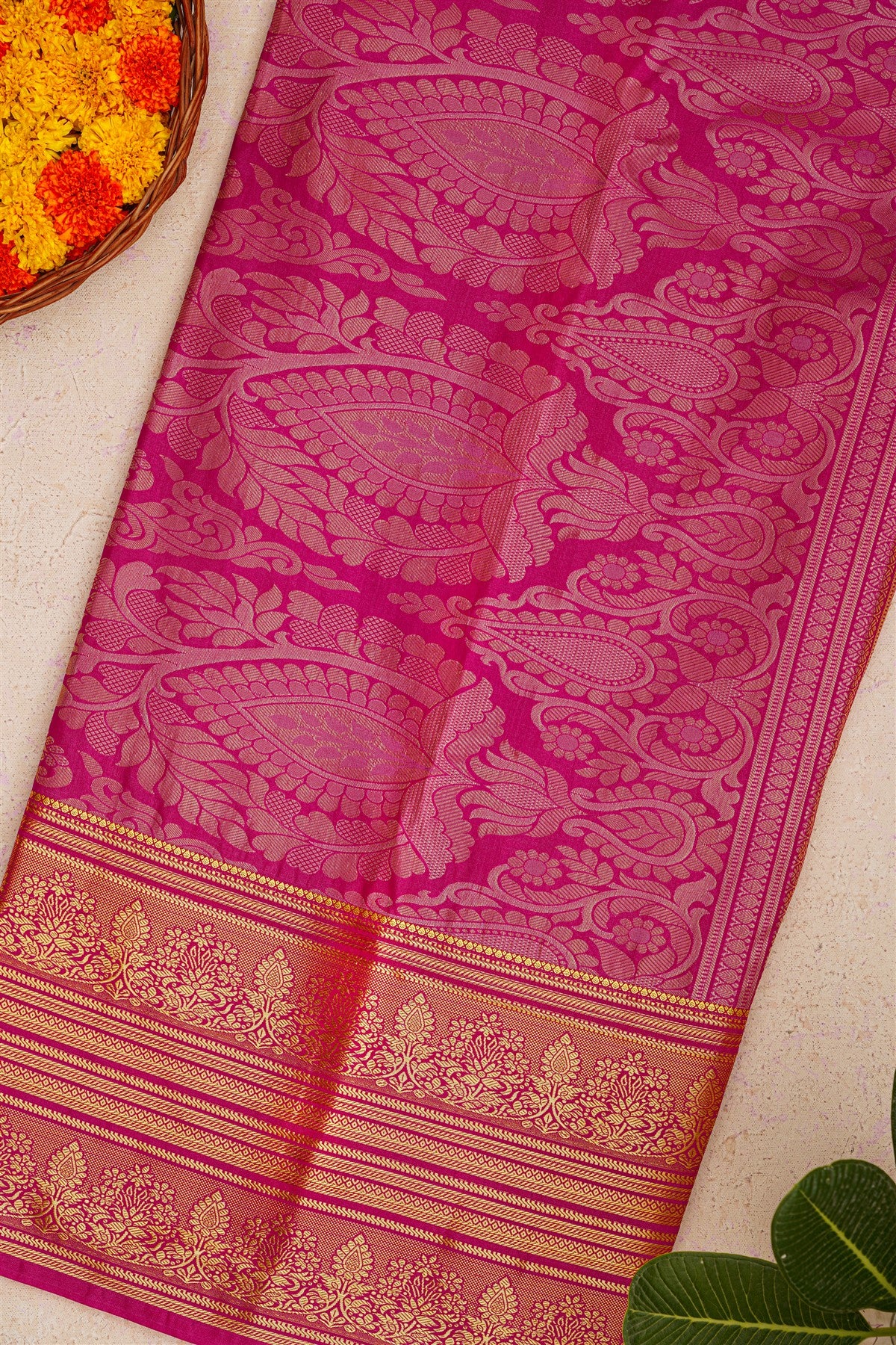Kanchipuram Silk Dark Pink Saree
