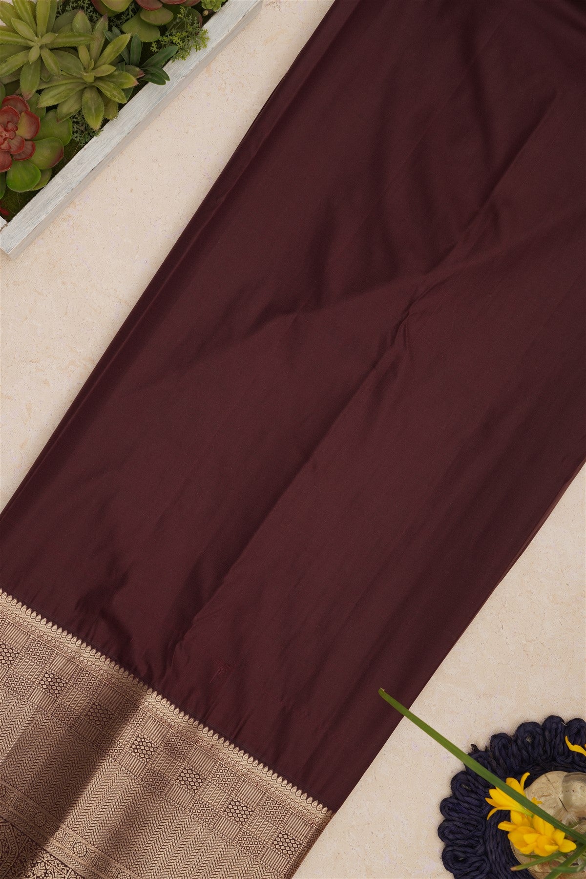 Semi Kanchipuram Silk Magenta Saree