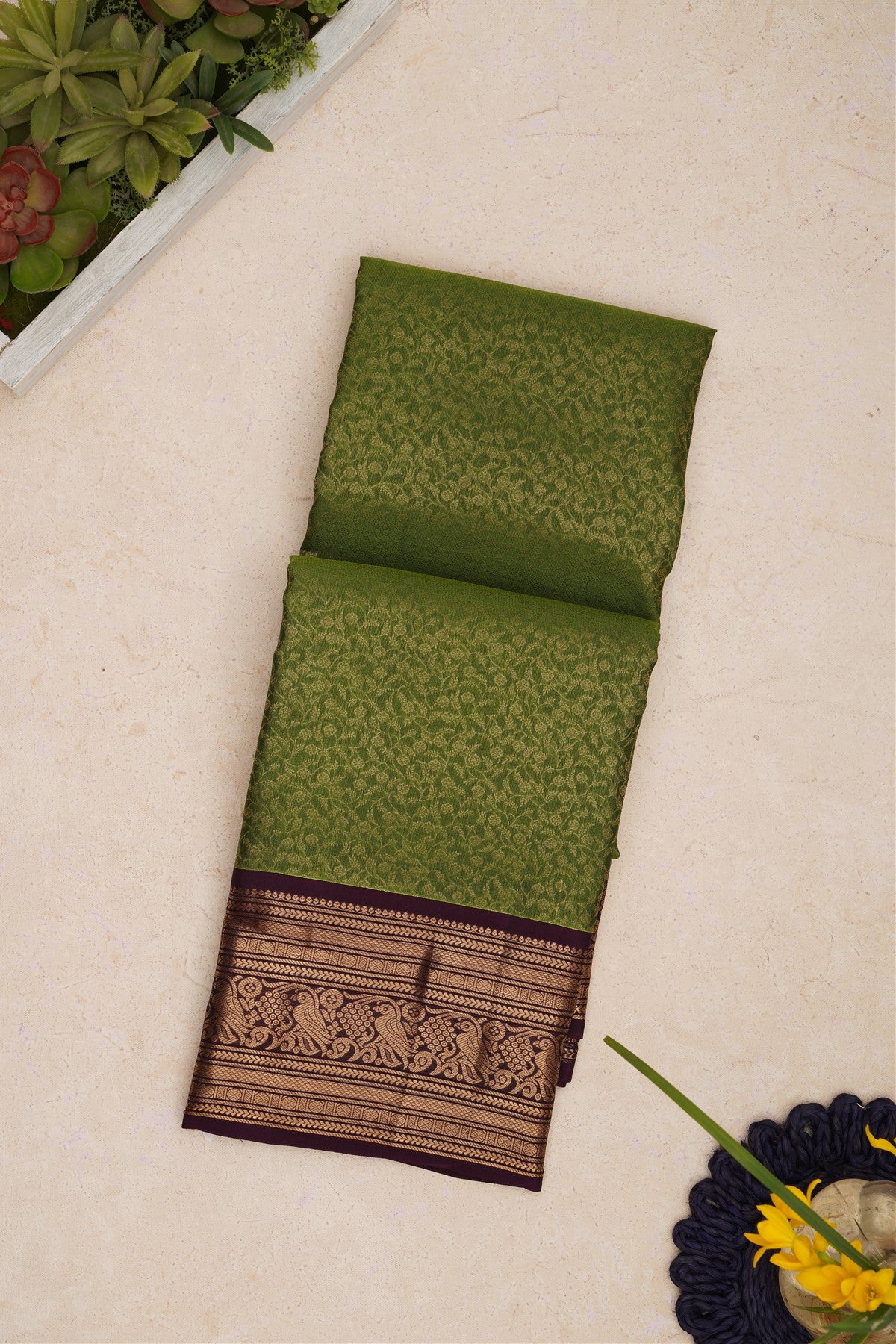 Kanchipuram Silk Green Saree