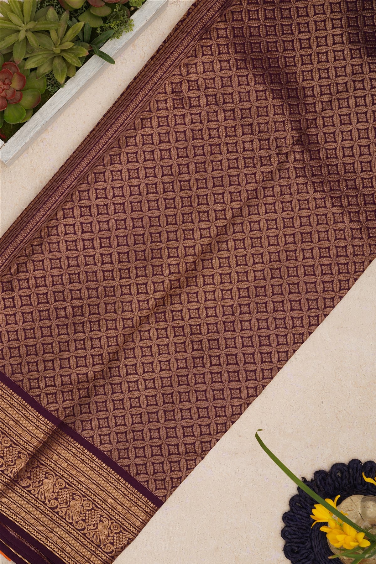 Kanchipuram Silk Lavander Saree