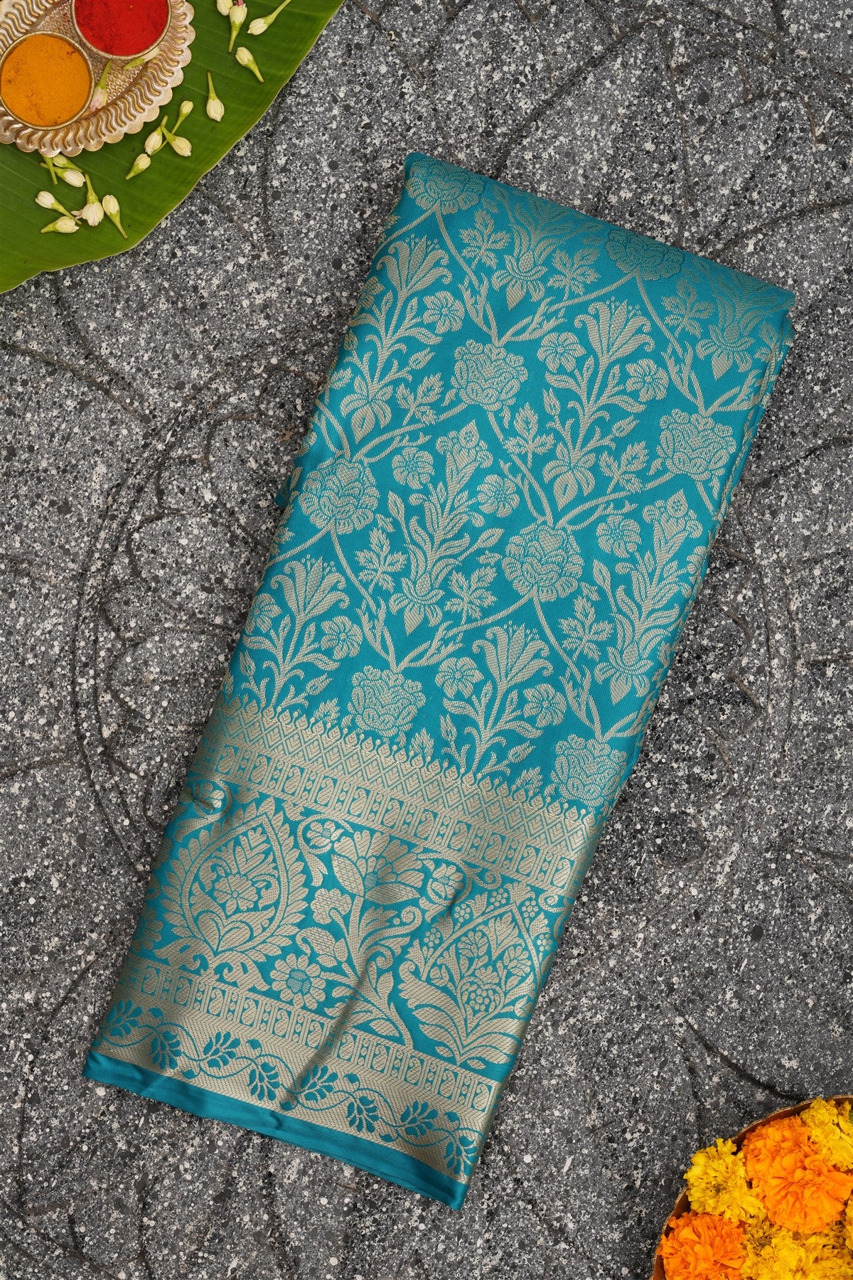 Semi Pattu Silk Blend Rema Green Saree