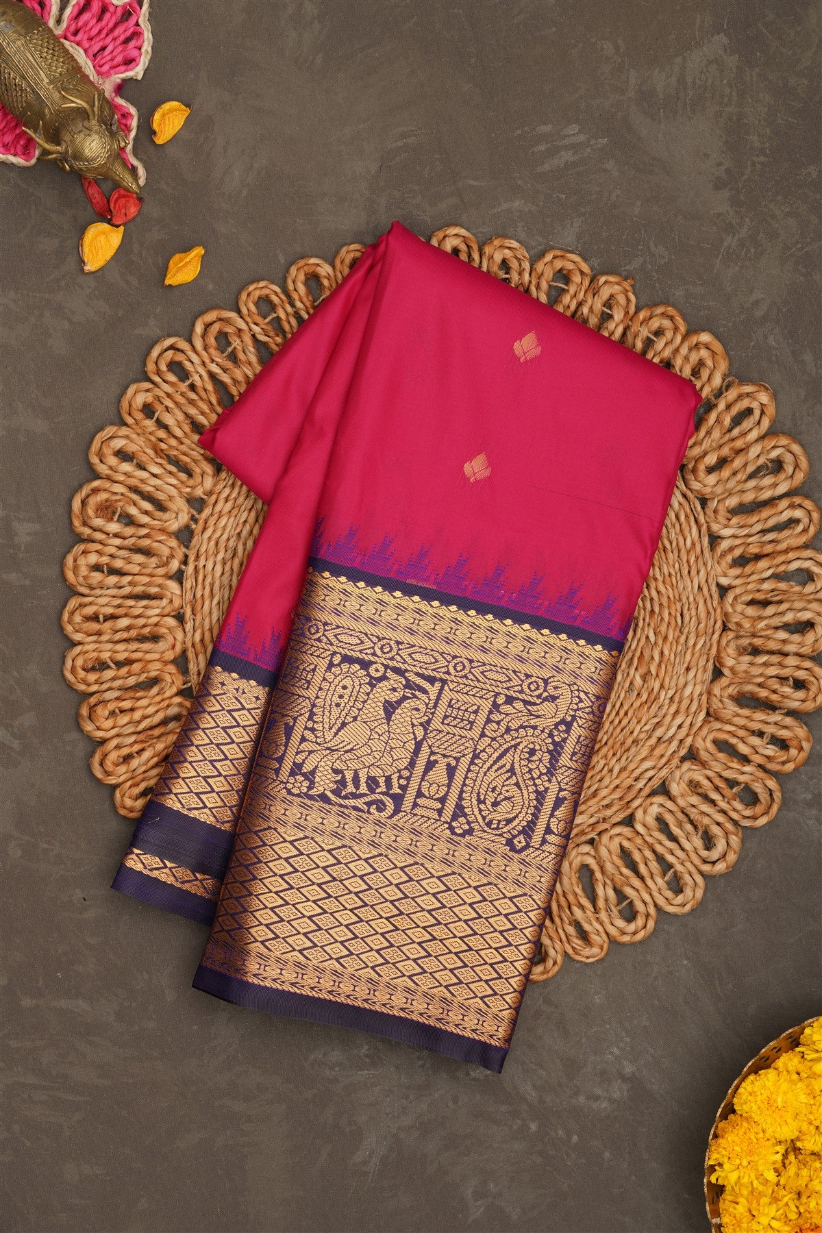 Gadwal Silk Pink Saree