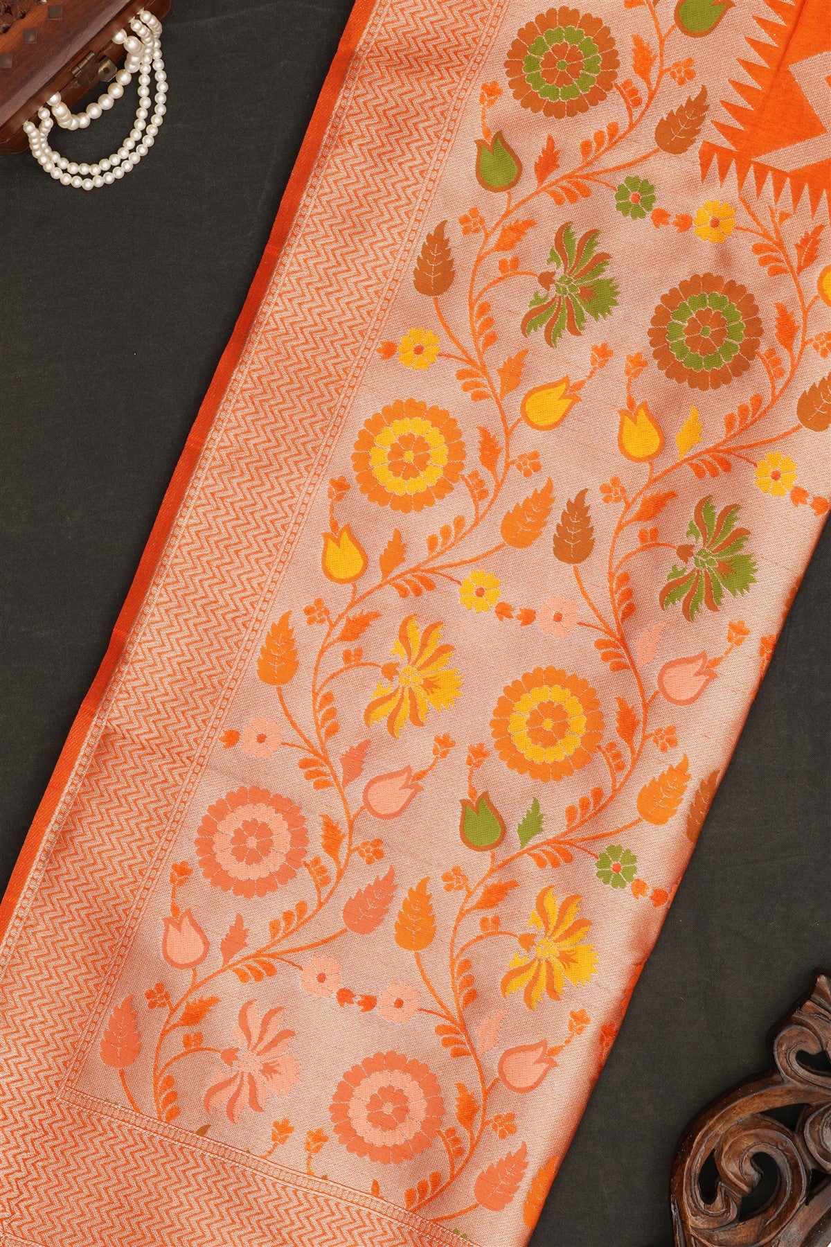 Banarasi Silk Orange Saree