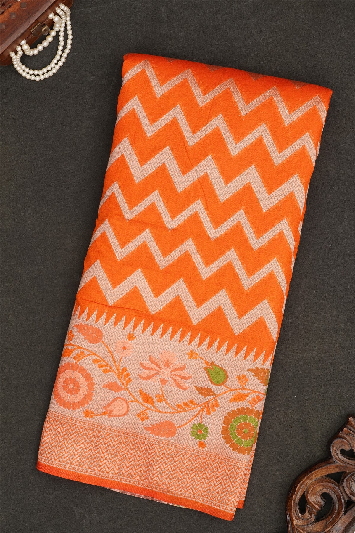 Banarasi Silk Orange Saree