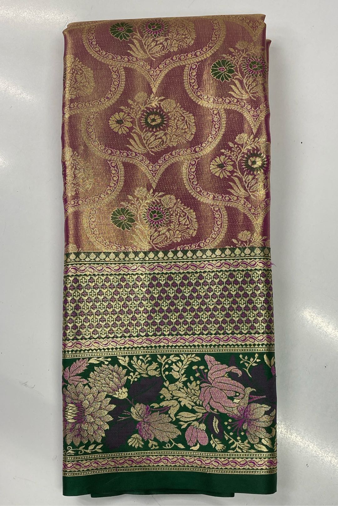 Kanchipuram Silk Dusty Pink Saree