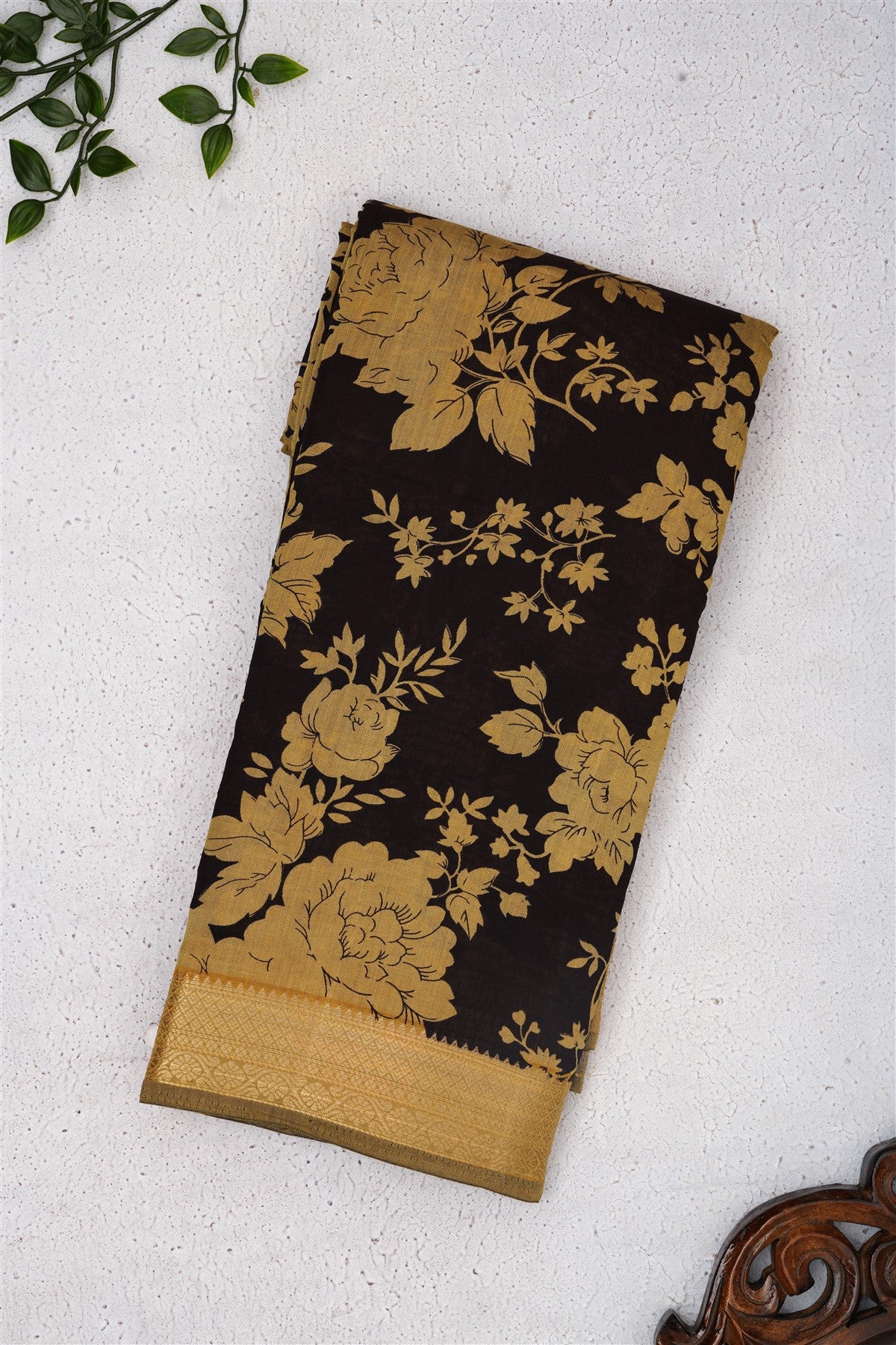 Fancy Maheshwari Silk Black Saree