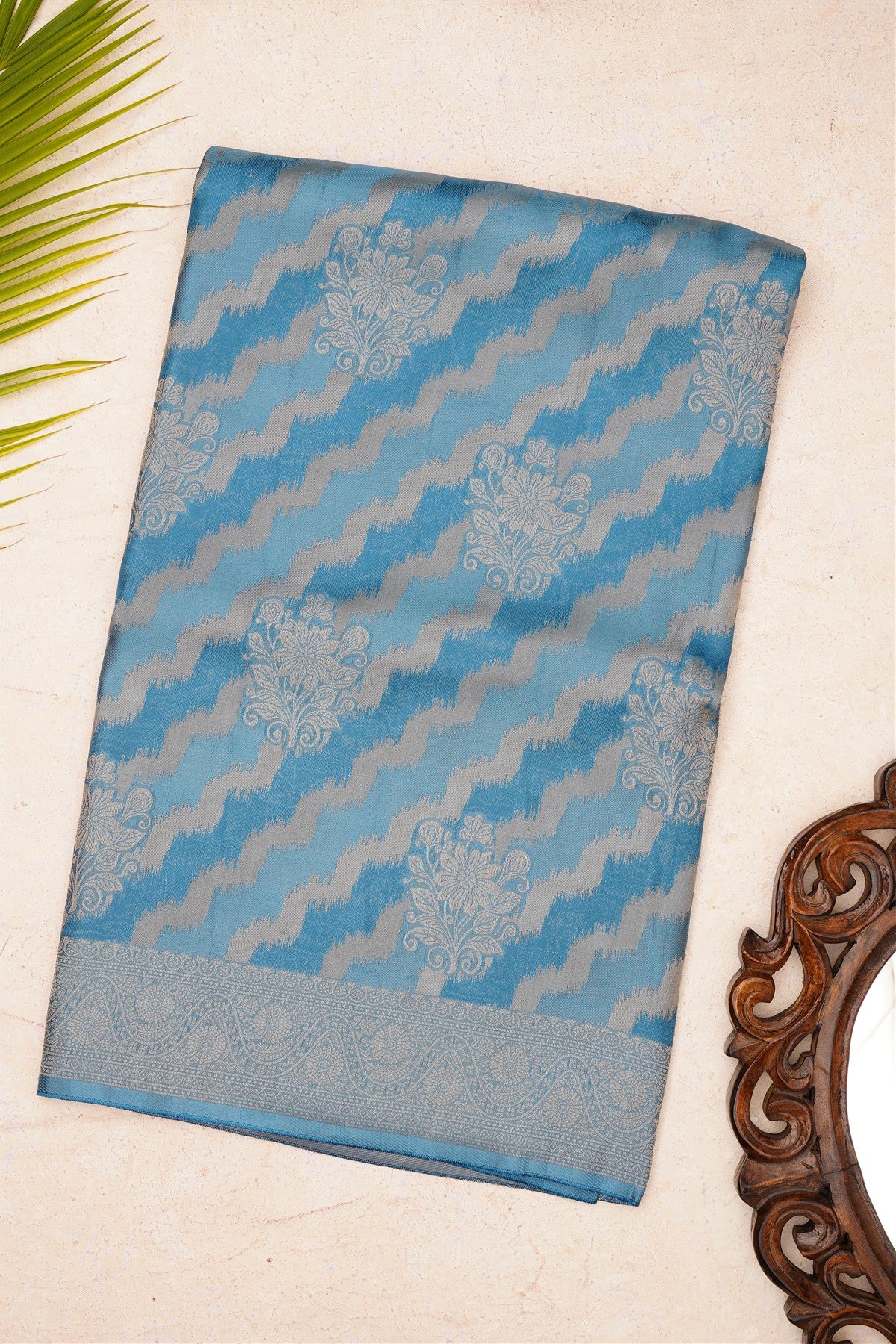 Banarasi Mashru Dark Blue Saree