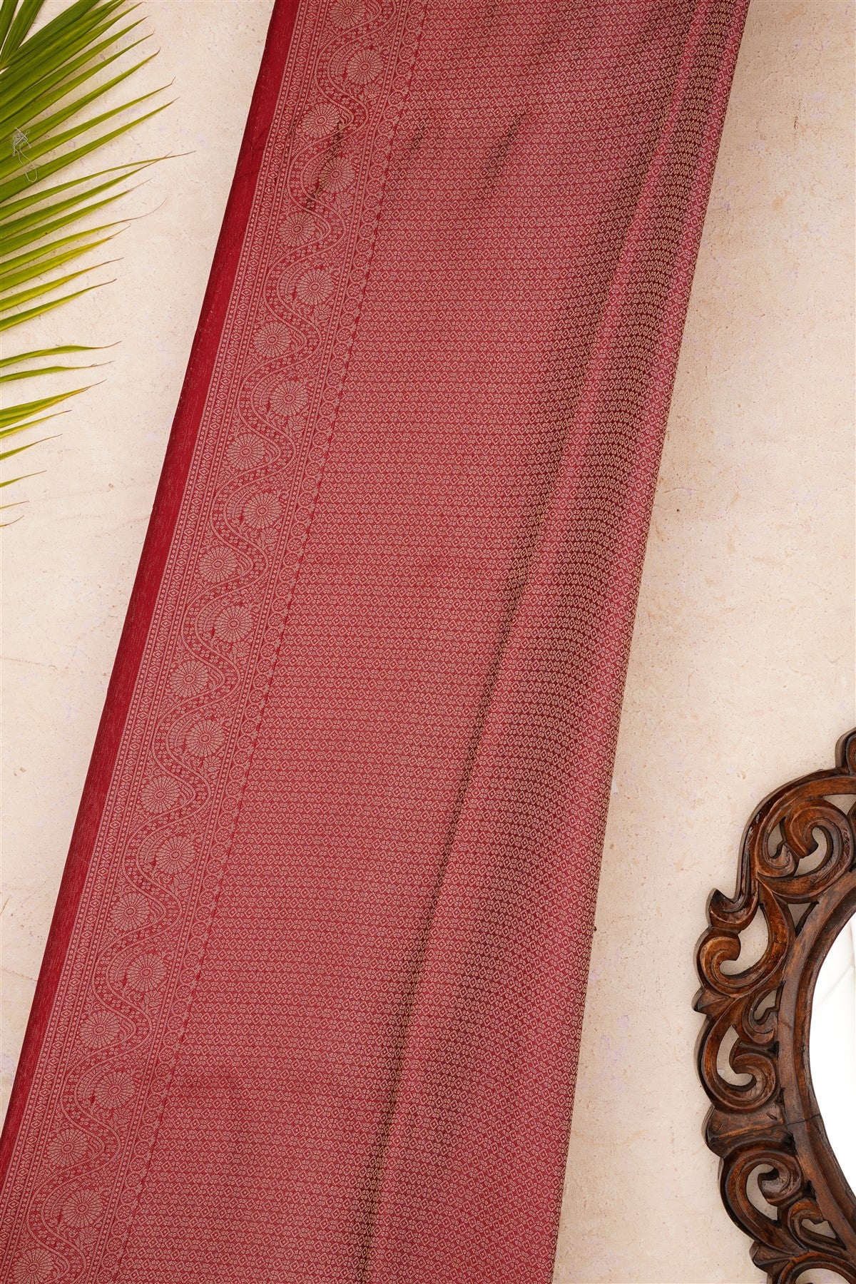 Banarasi Mashru Dark Maroon Saree