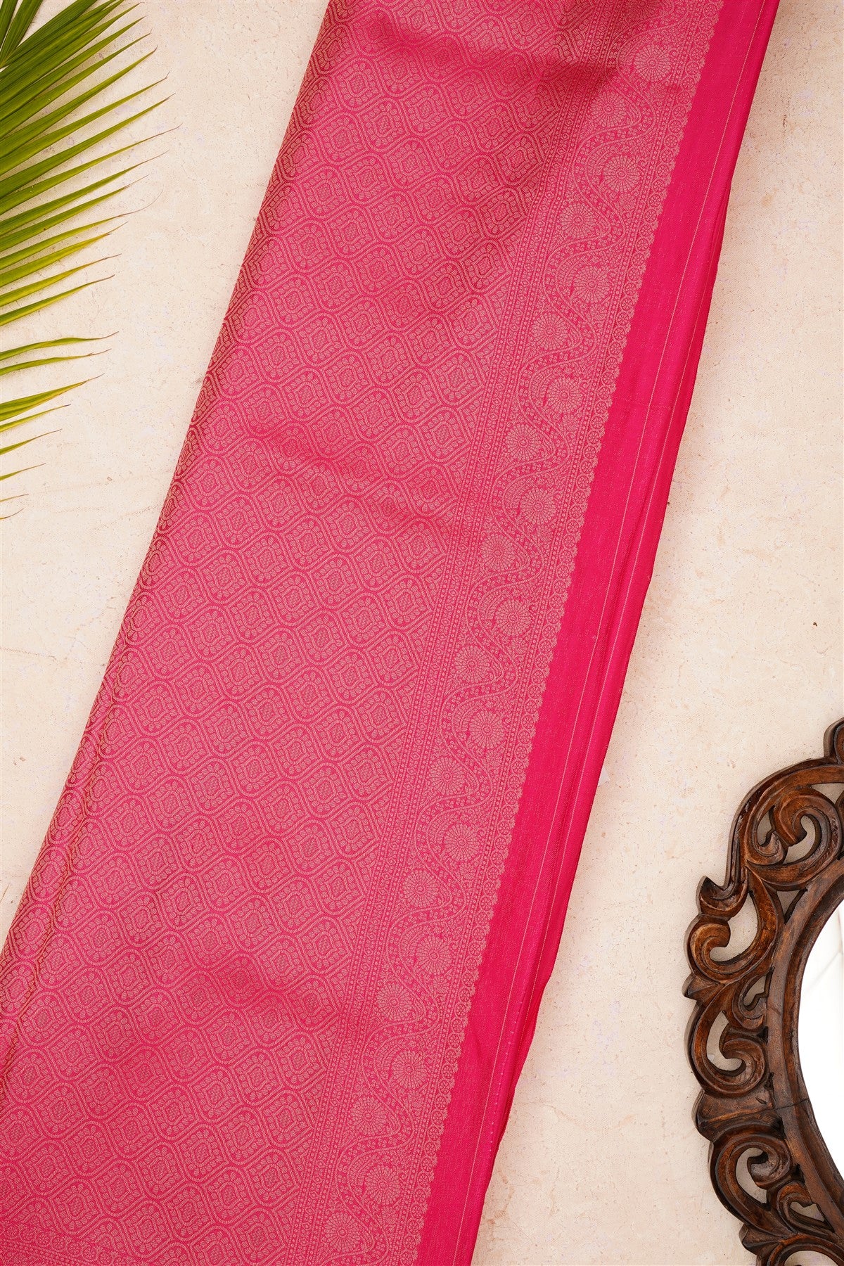 Banarasi Mashru Dark Pink Saree