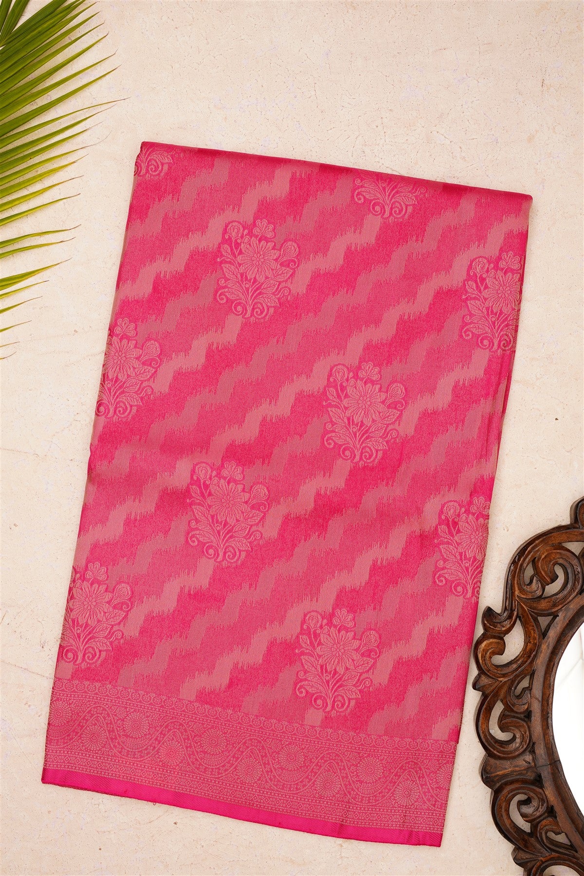 Banarasi Mashru Dark Pink Saree