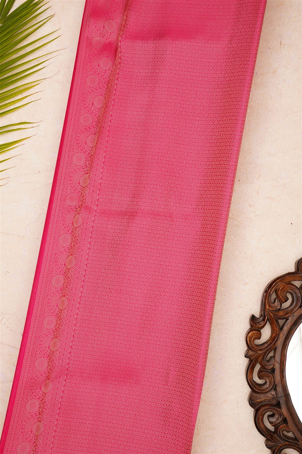 Banarasi Mashru Dark Pink Saree