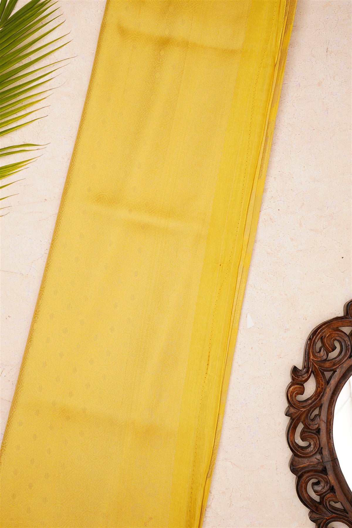 Banarasi Mashru Lemon Yellow Saree