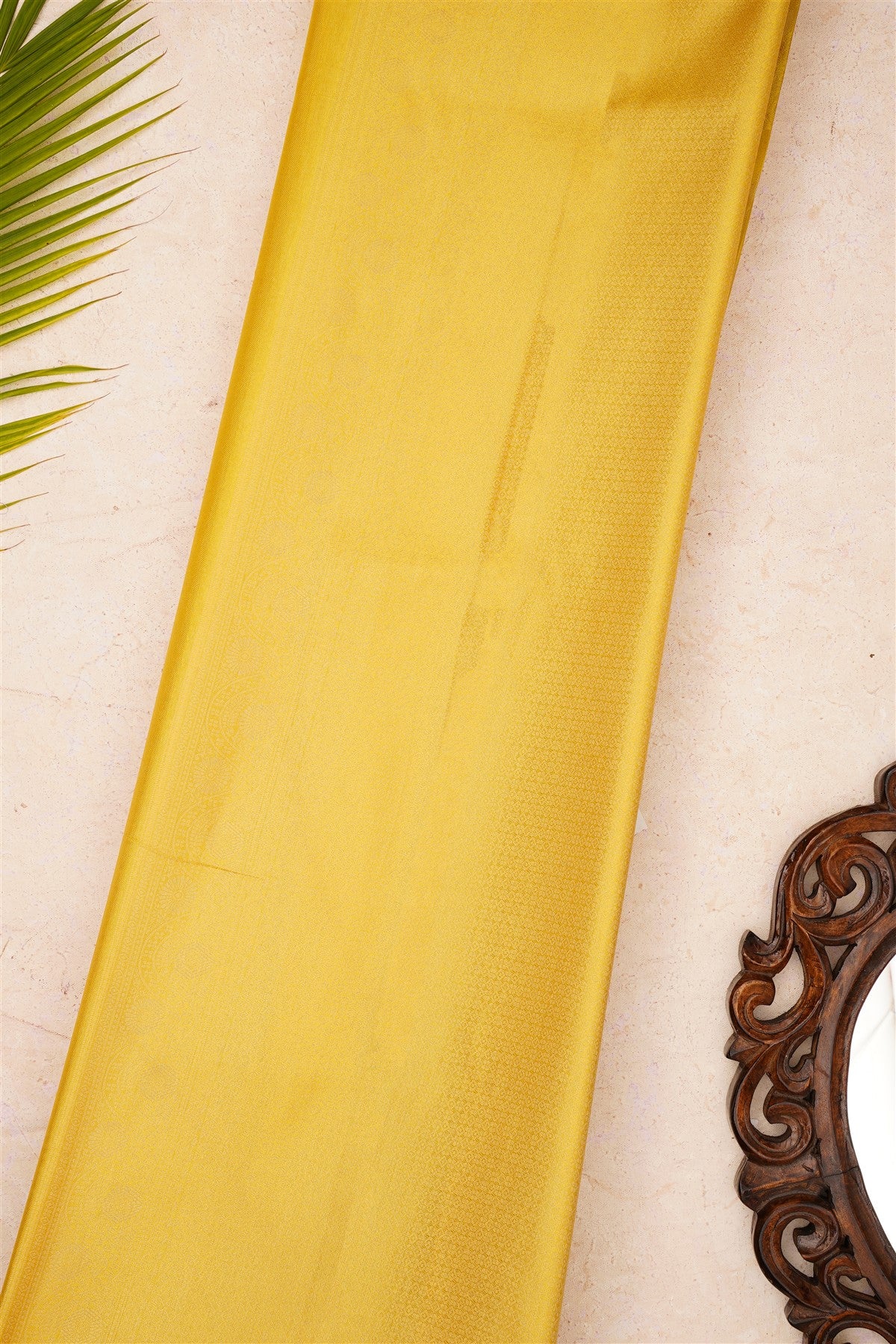 Banarasi Mashru Lemon Yellow Saree