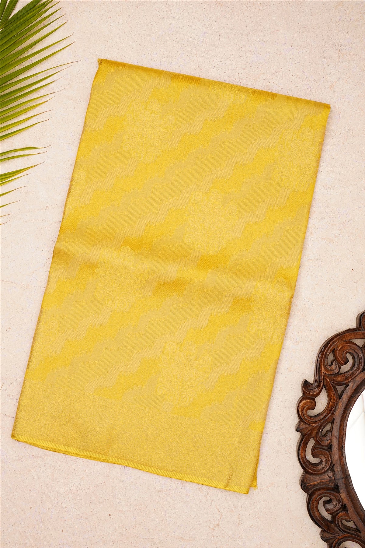 Banarasi Mashru Lemon Yellow Saree