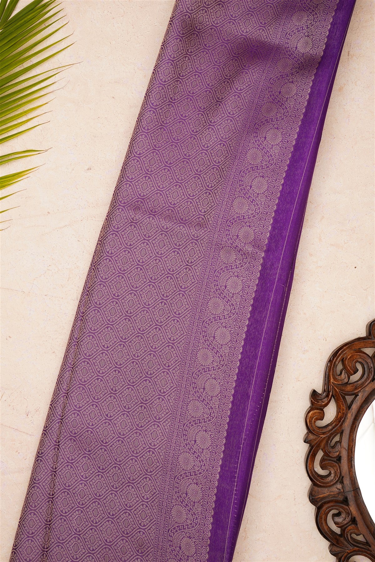 Banarasi Mashru Violet Saree