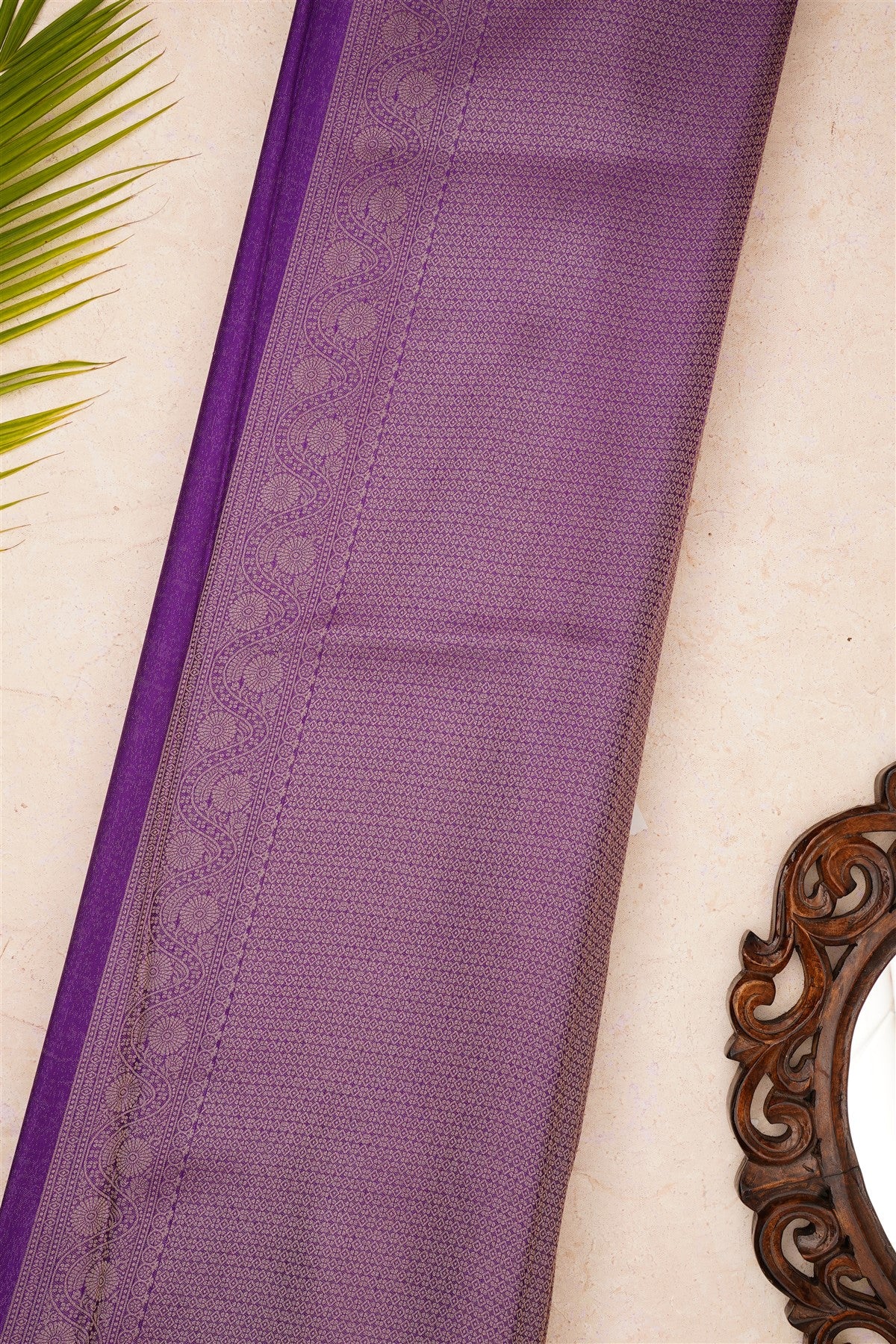 Banarasi Mashru Violet Saree