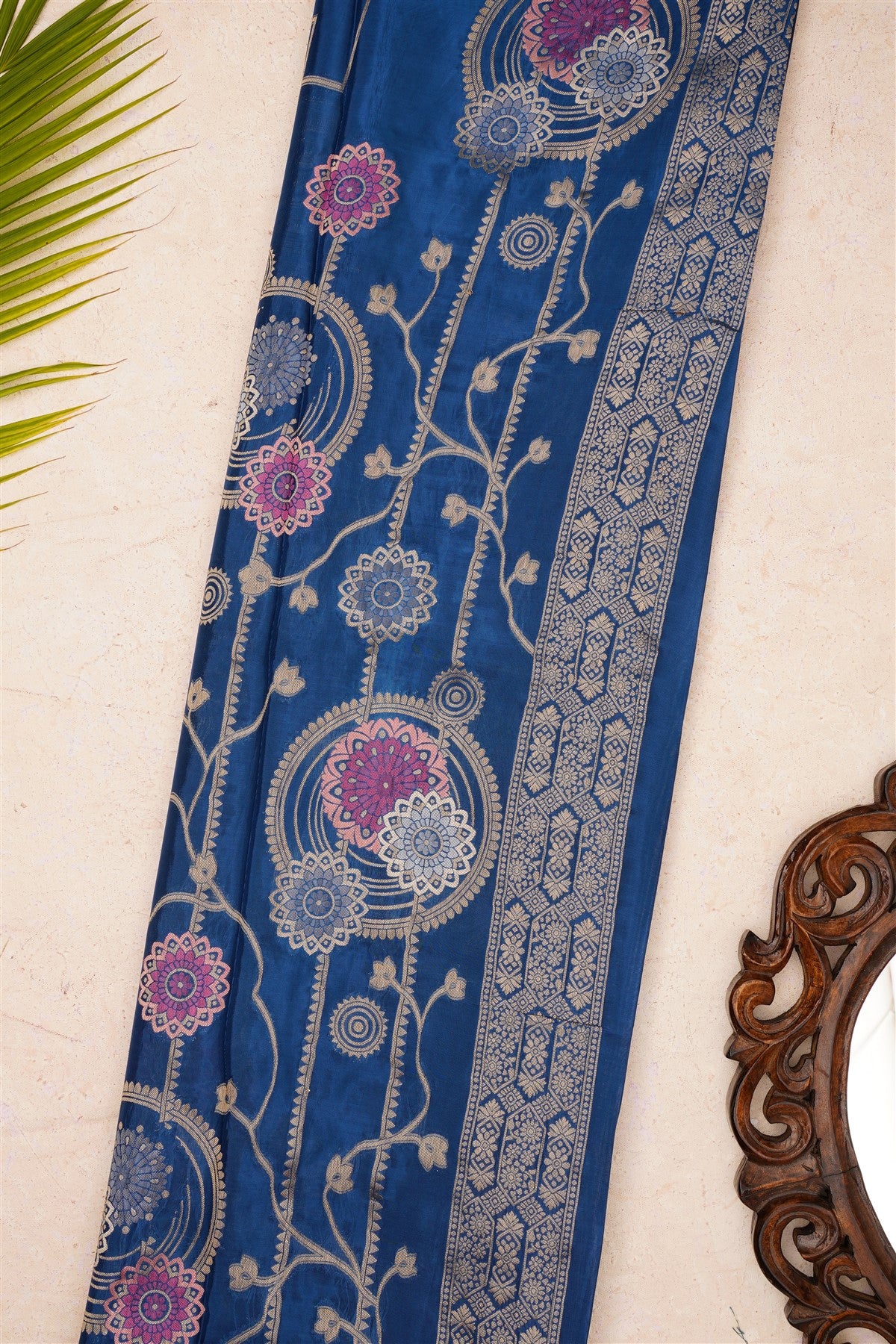 Banarasi Mashru Dark Blue Saree