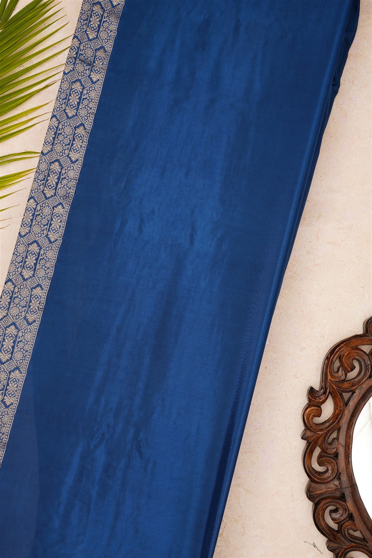 Banarasi Mashru Dark Blue Saree
