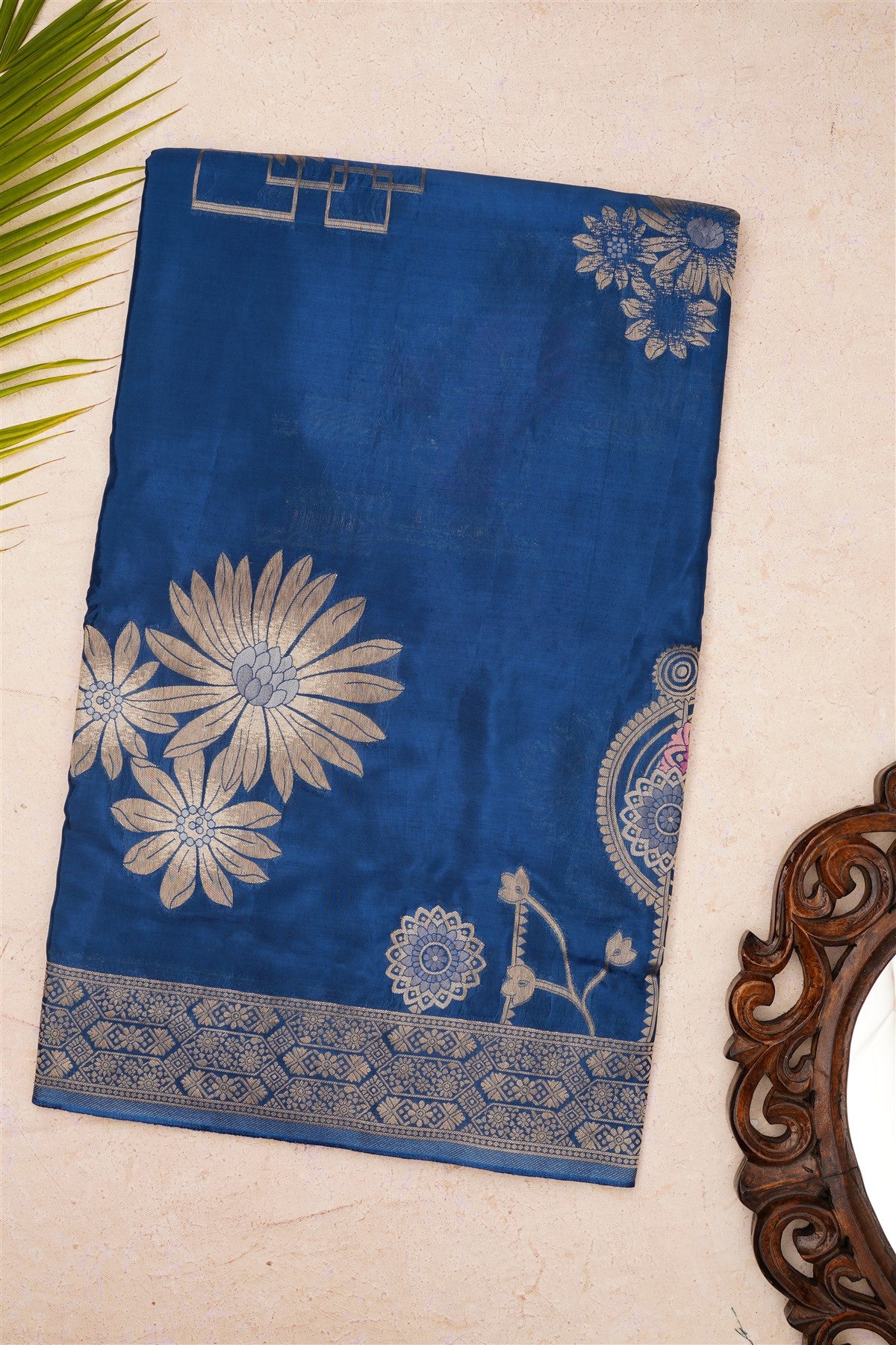Banarasi Mashru Dark Blue Saree