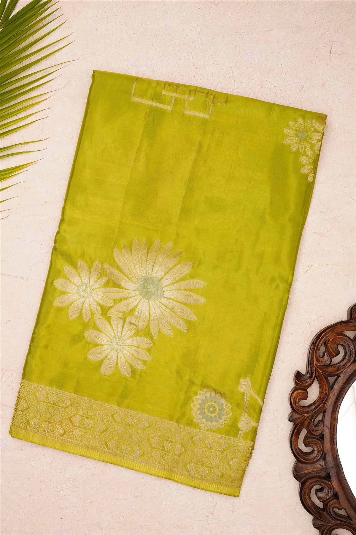 Banarasi Mashru Light Green Saree