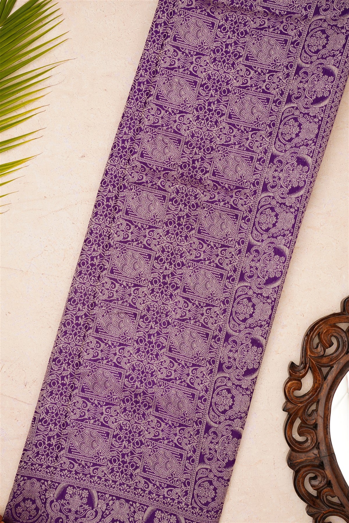 Banarasi Mashru Violet Saree