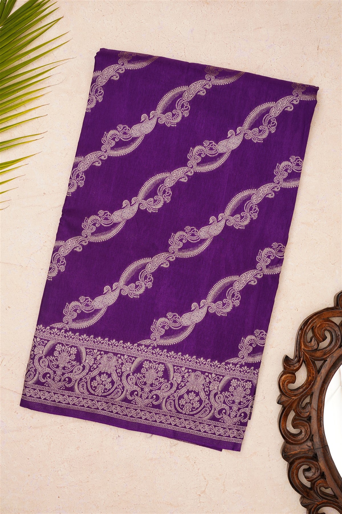 Banarasi Mashru Violet Saree