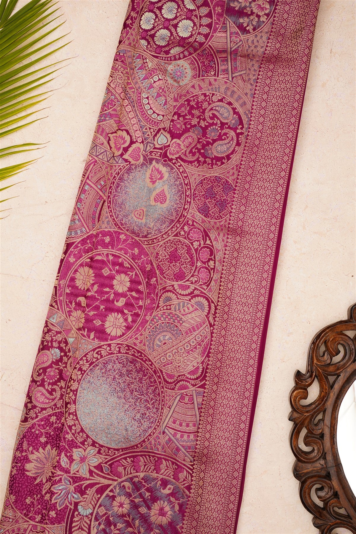 Banarasi Mashru Dark Purple Saree
