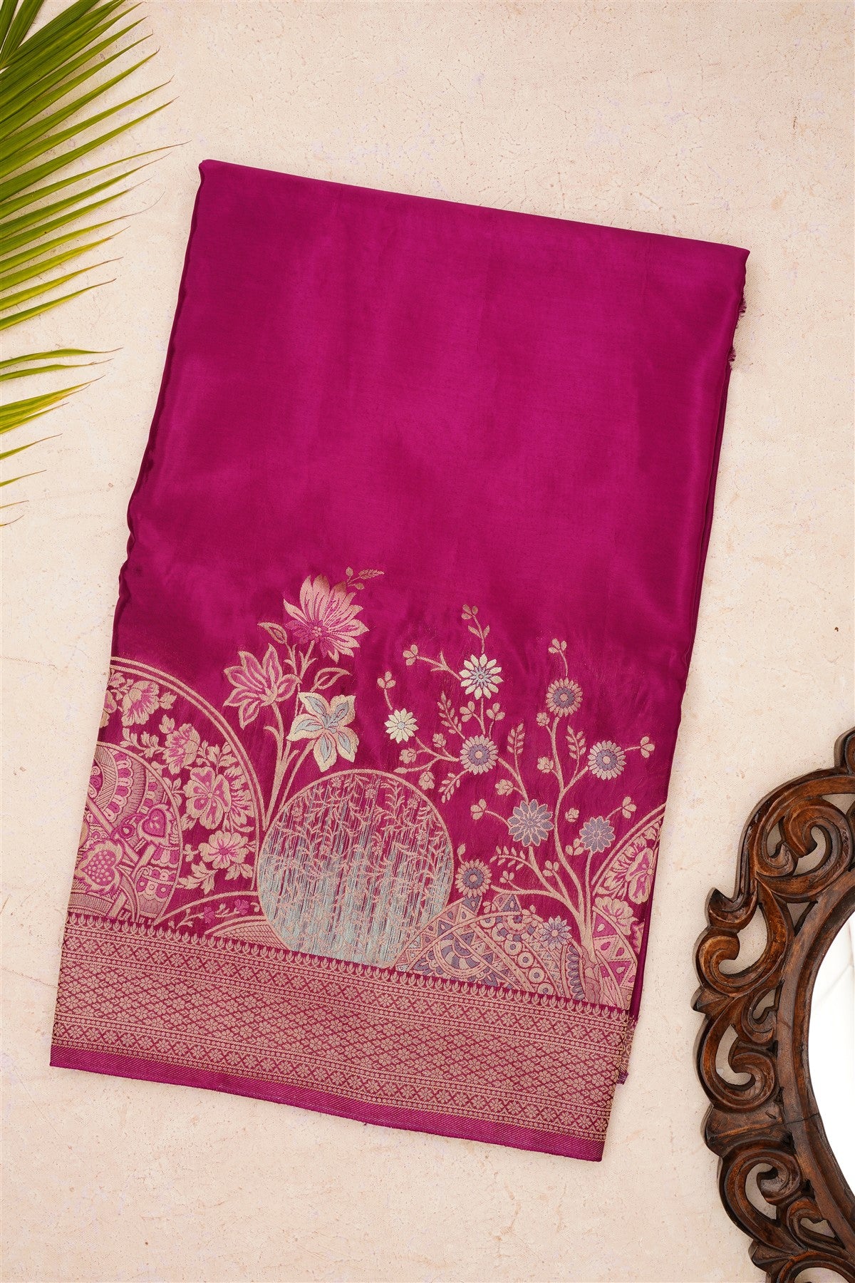 Banarasi Mashru Dark Purple Saree