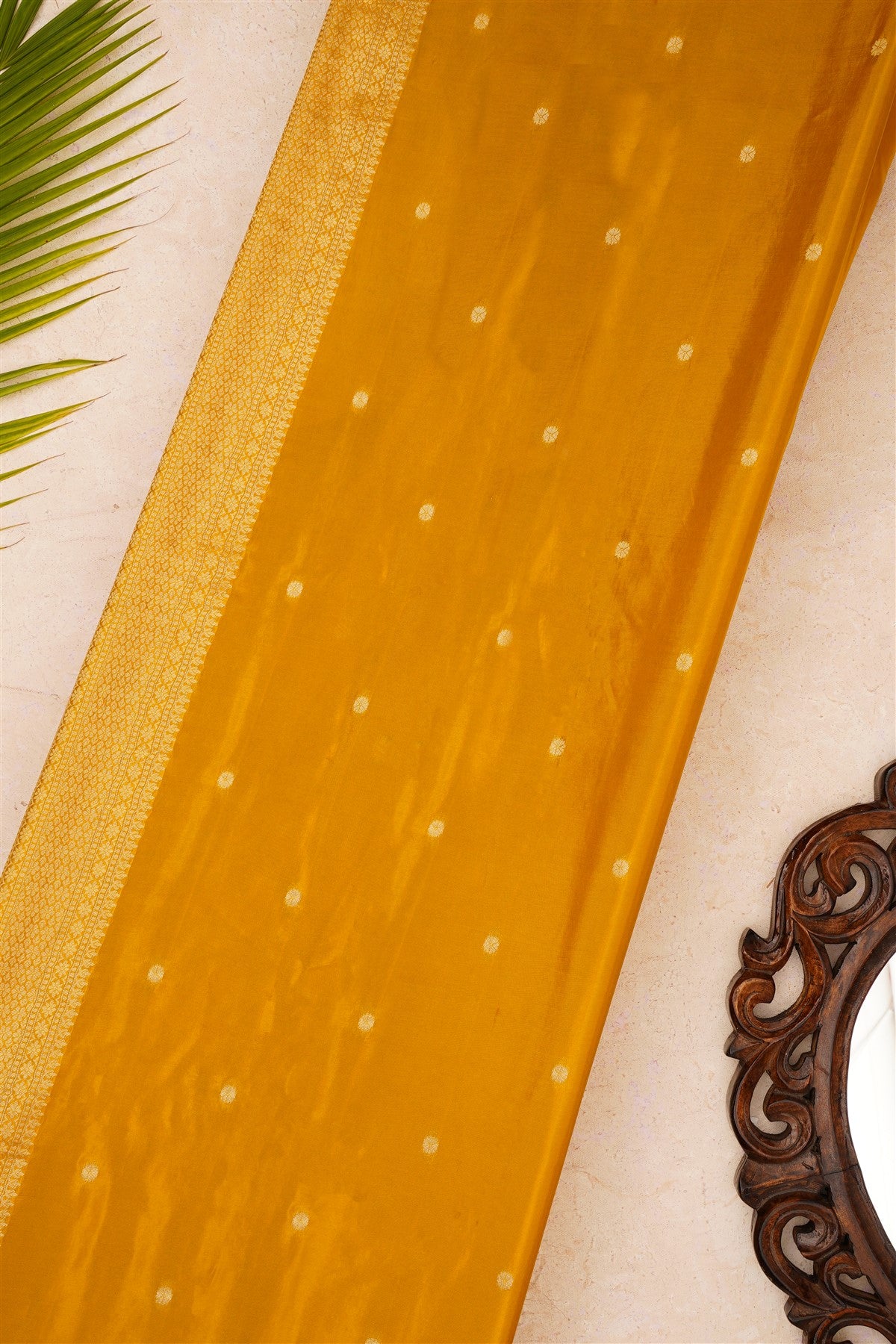 Banarasi Mashru Light Mustard Saree