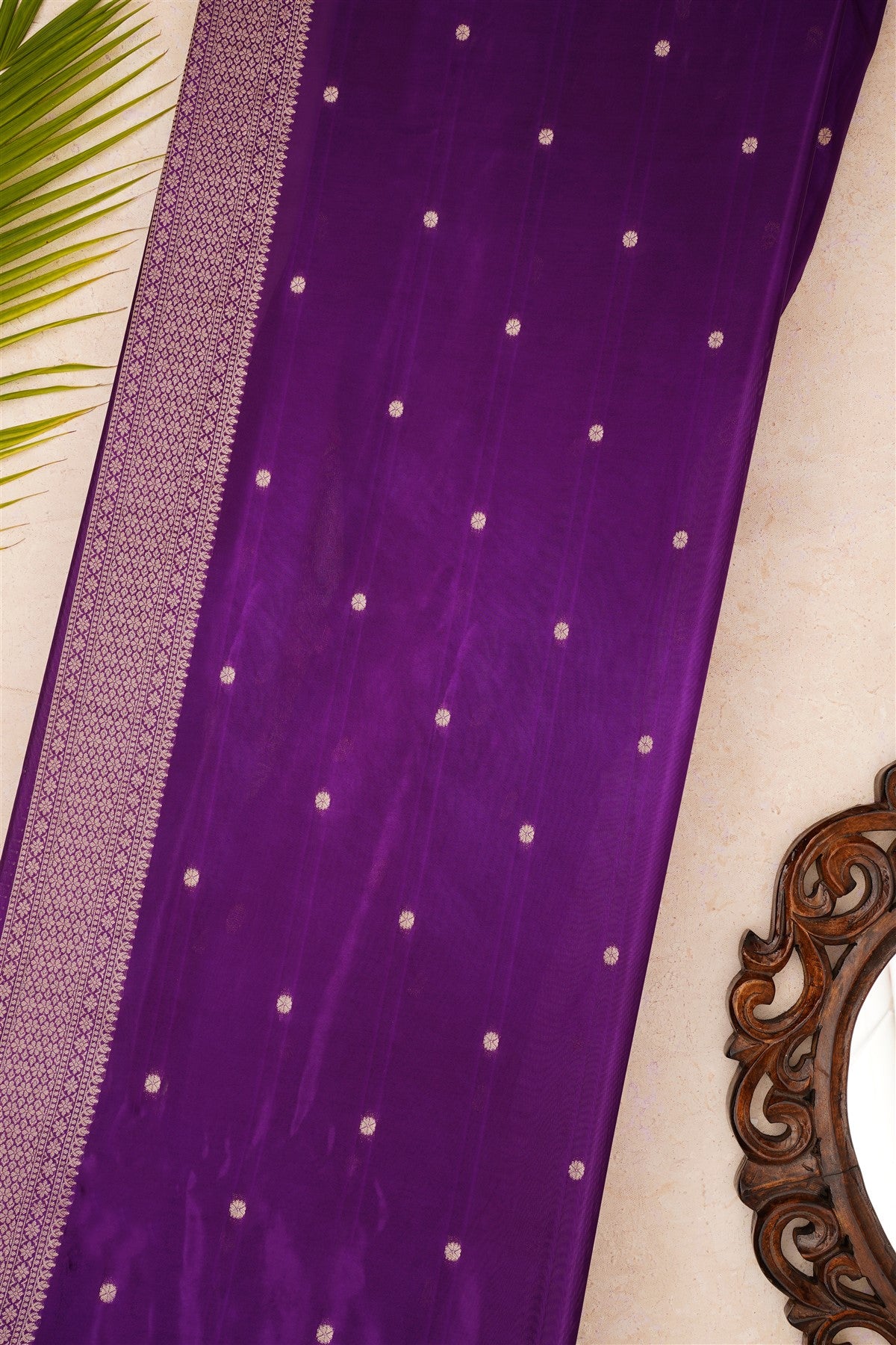 Banarasi Mashru Violet Saree