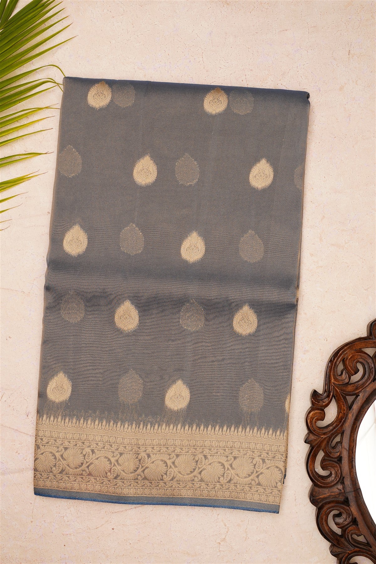Banarasi Tissue Dark Blue Saree