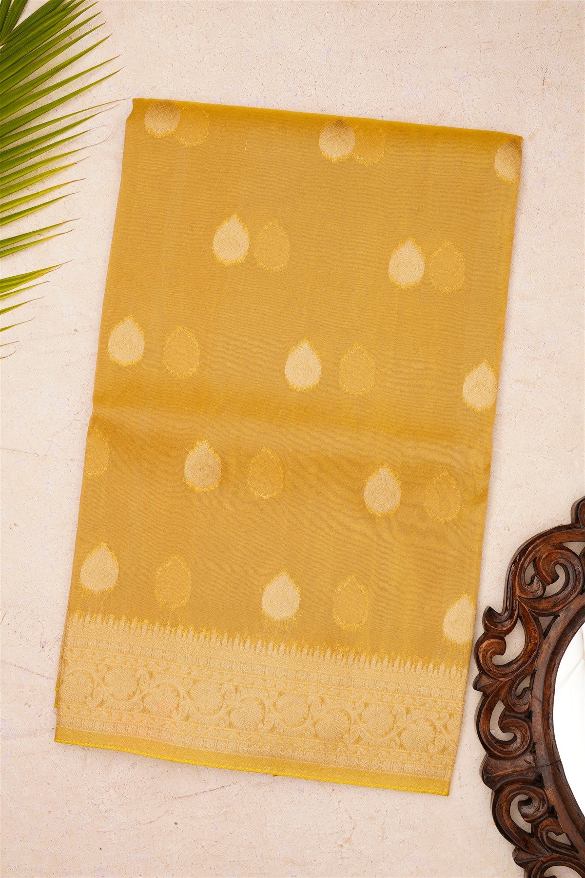 Banarasi Tissue Olive Green Saree