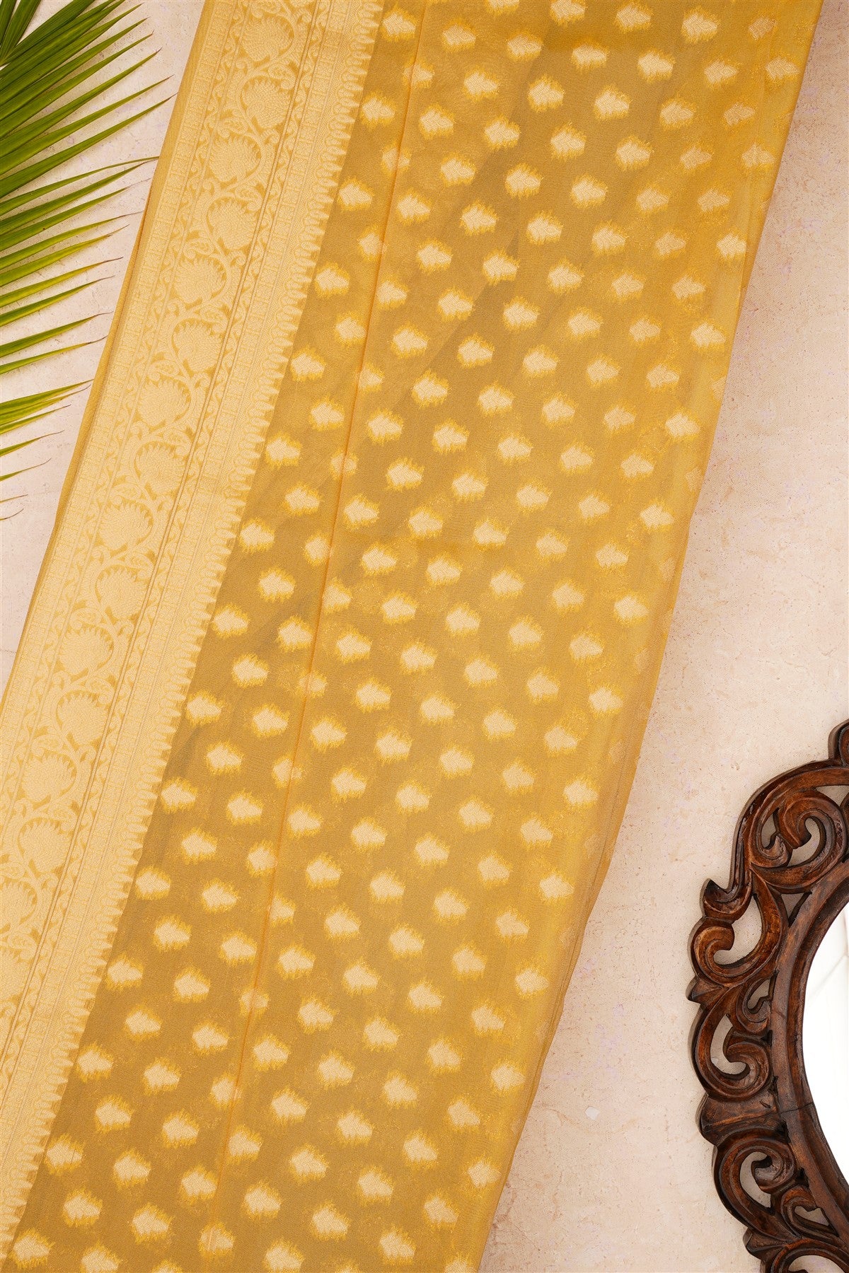 Banarasi Tissue Olive Green Saree