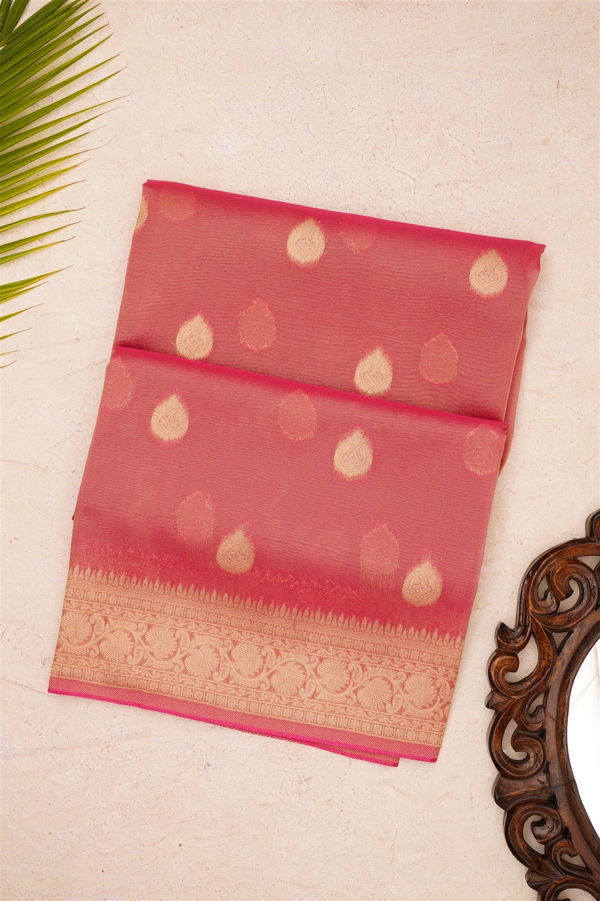Banarasi Tissue Pink Saree