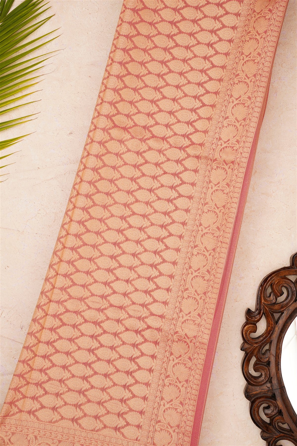 Banarasi Tissue Pink Saree