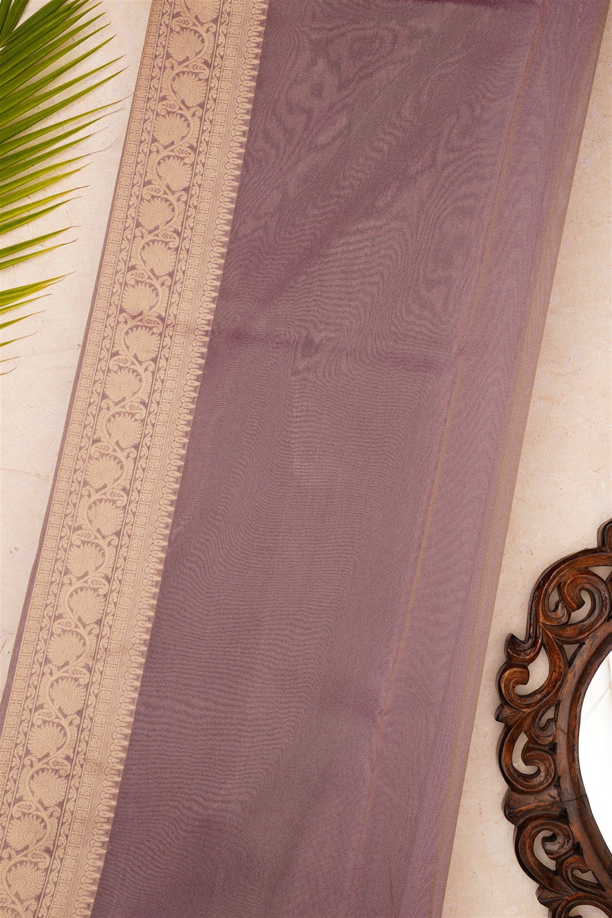 Banarasi Tissue Violet Saree
