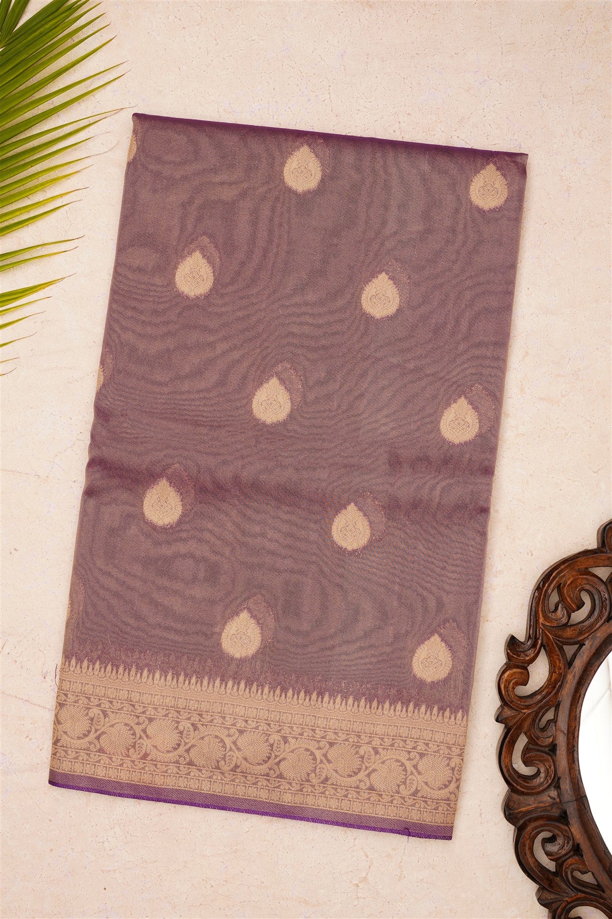 Banarasi Tissue Violet Saree