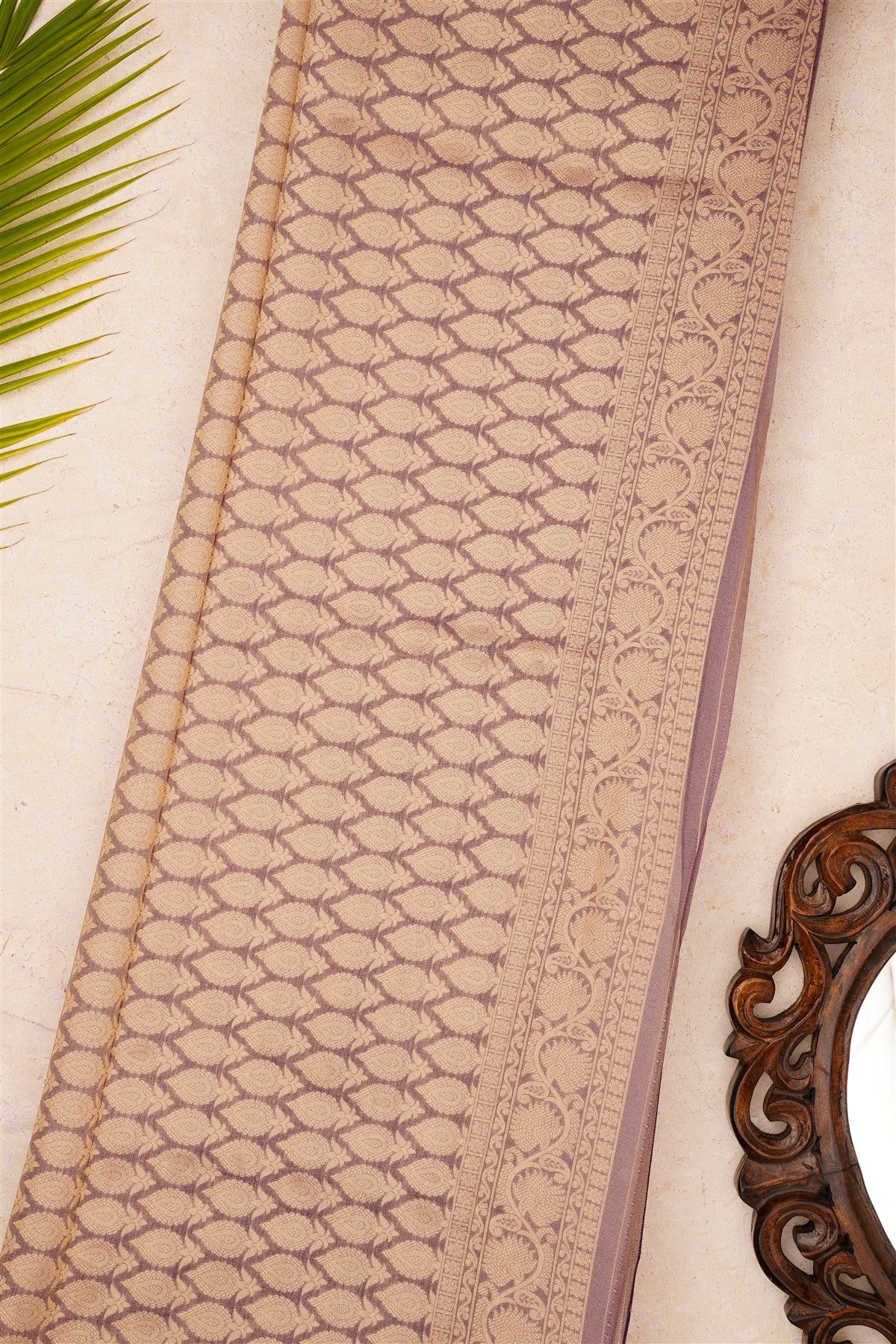 Banarasi Tissue Violet Saree