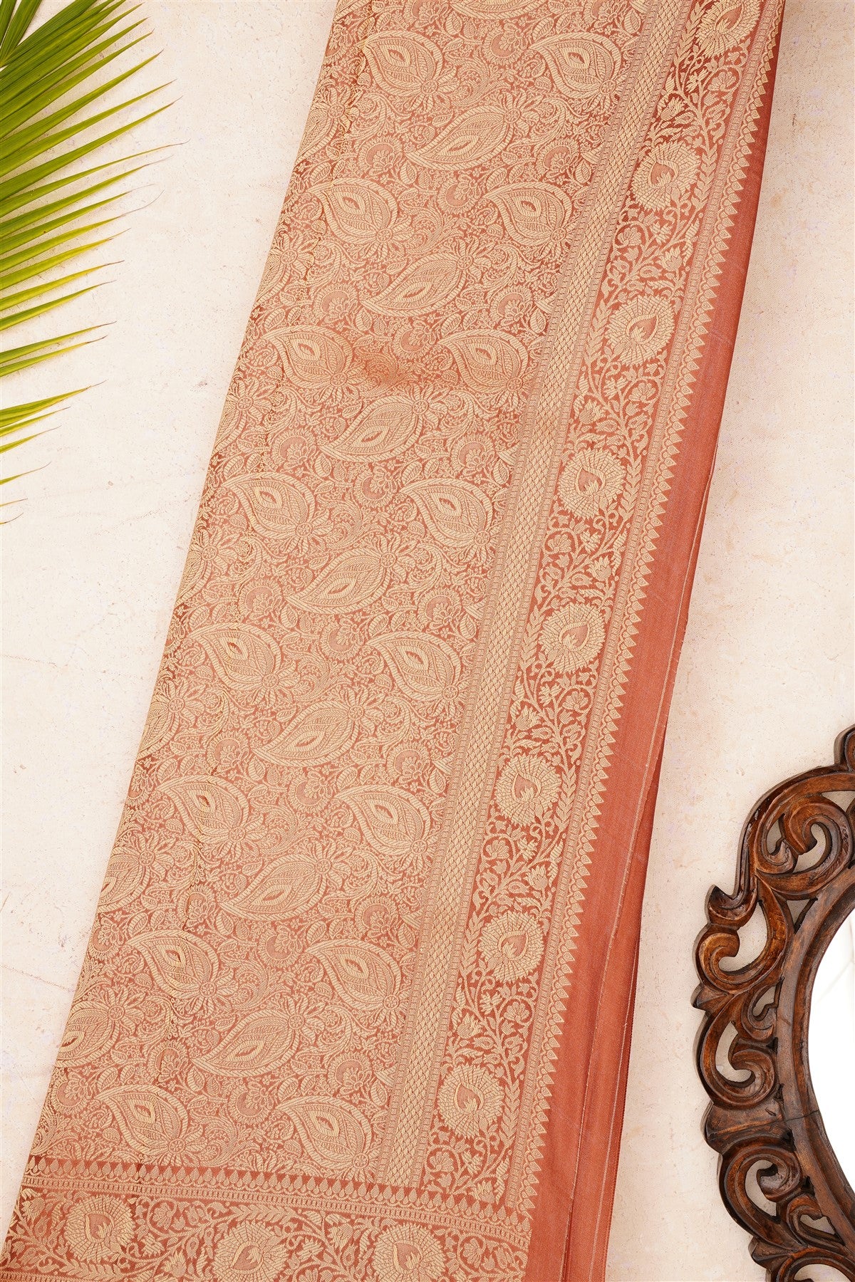 Banarasi Brocade Brown Saree