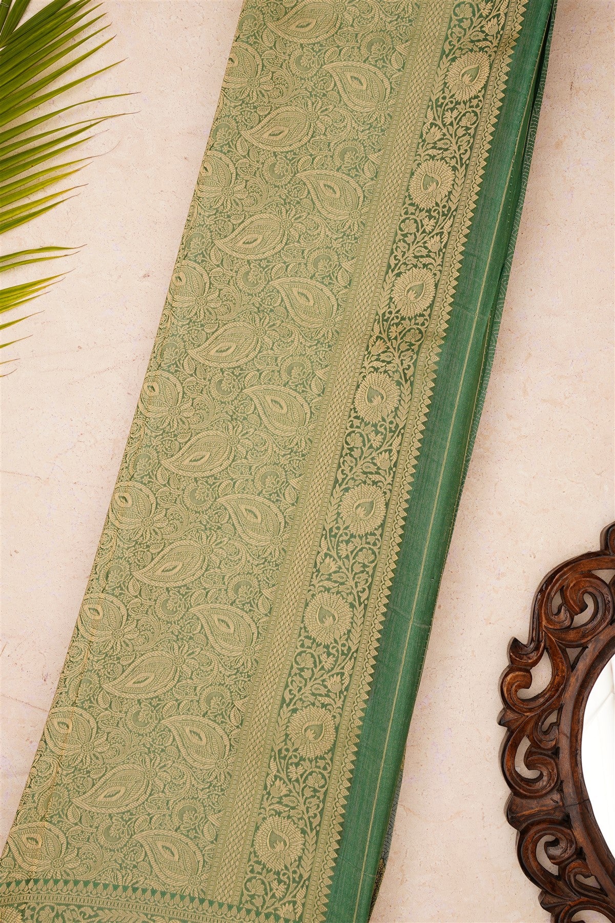 Banarasi Brocade Green Saree