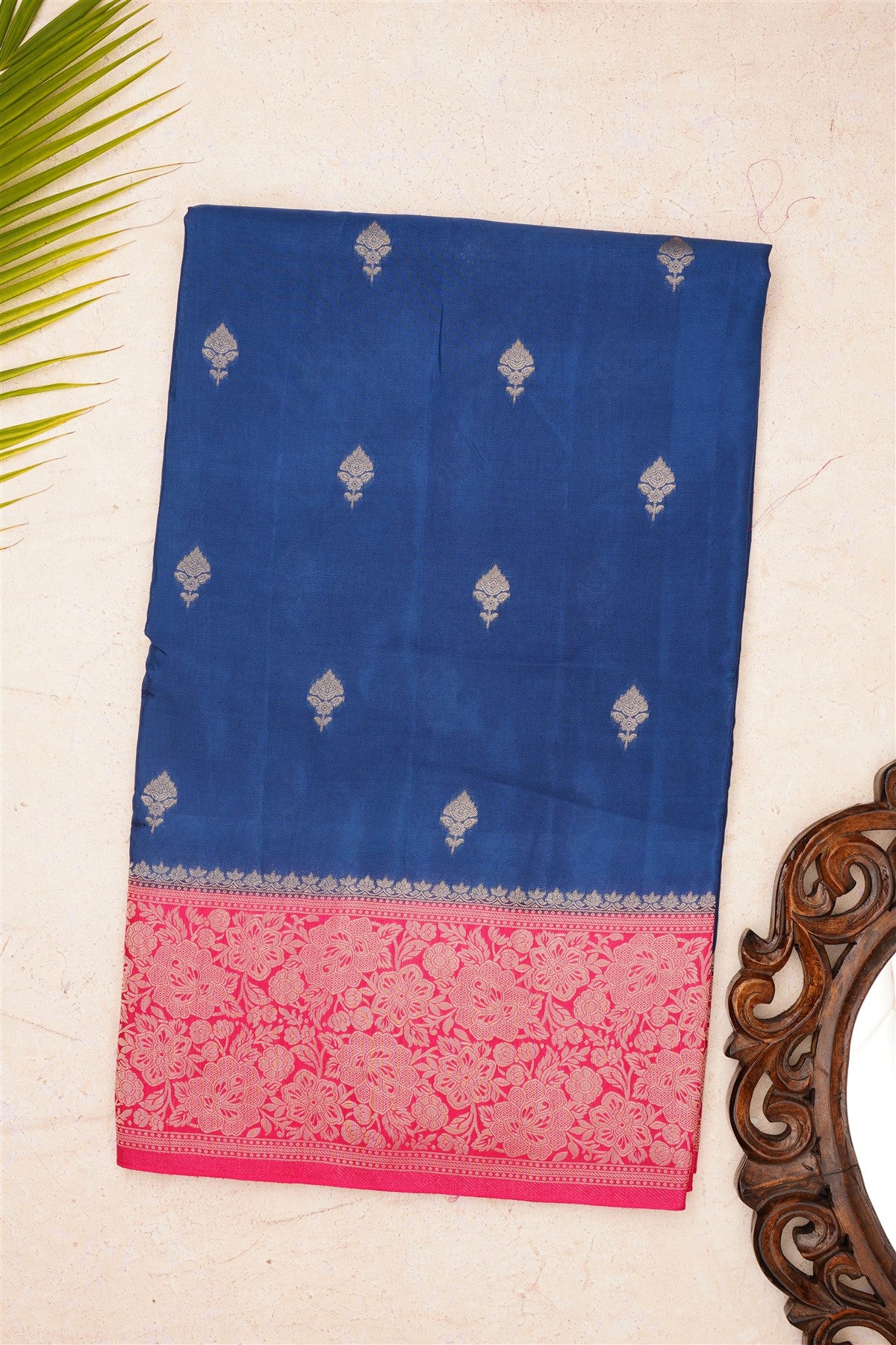 Banarasi Mashru Dark Blue Saree