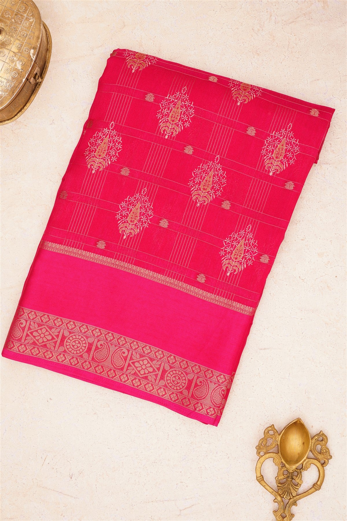 Fancy Georgette Dark Pink Saree