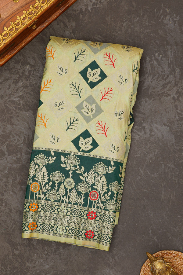 Semi Pattu Silk Blend Light Green Saree