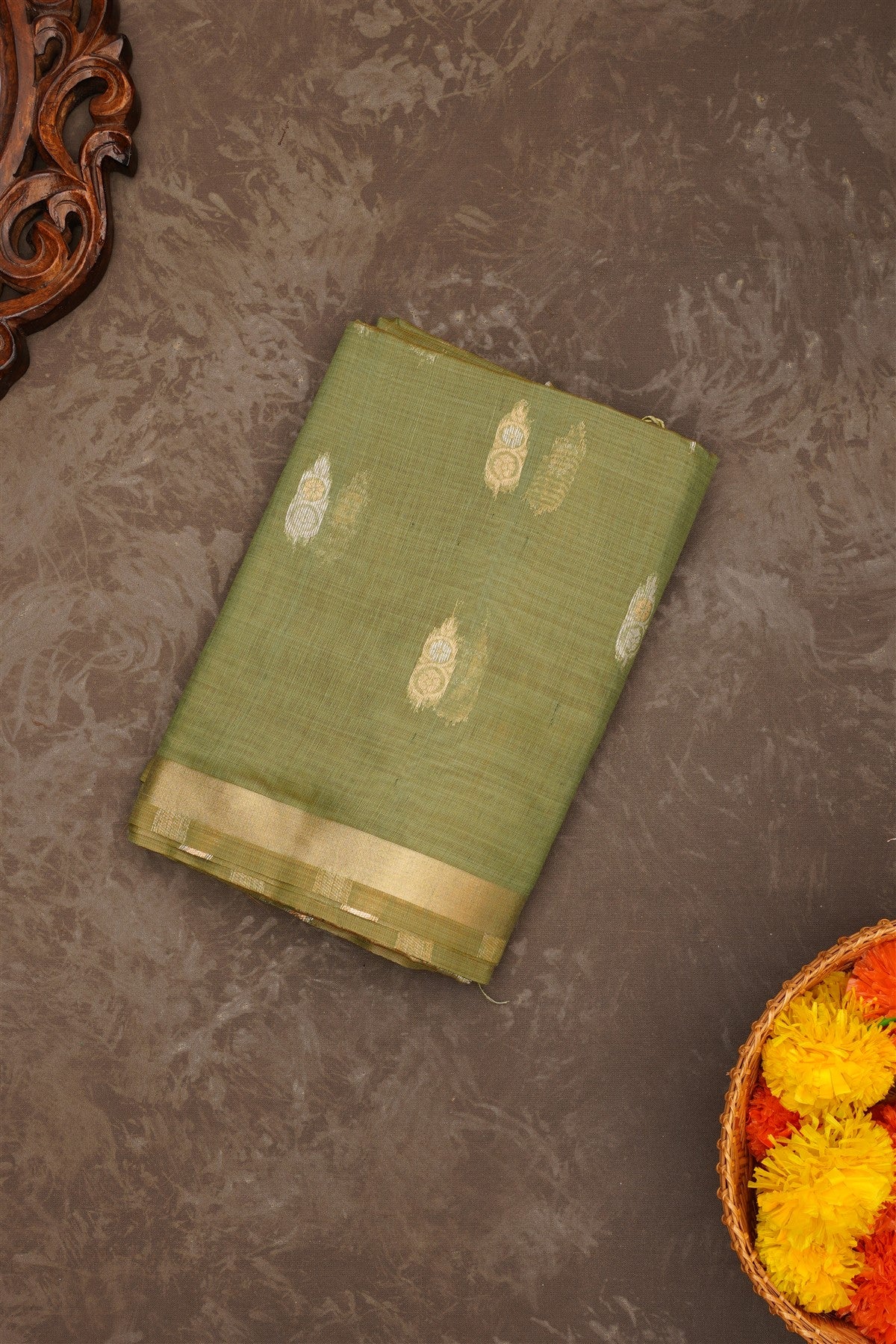 Fancy Chanderi Silk Light Green Saree