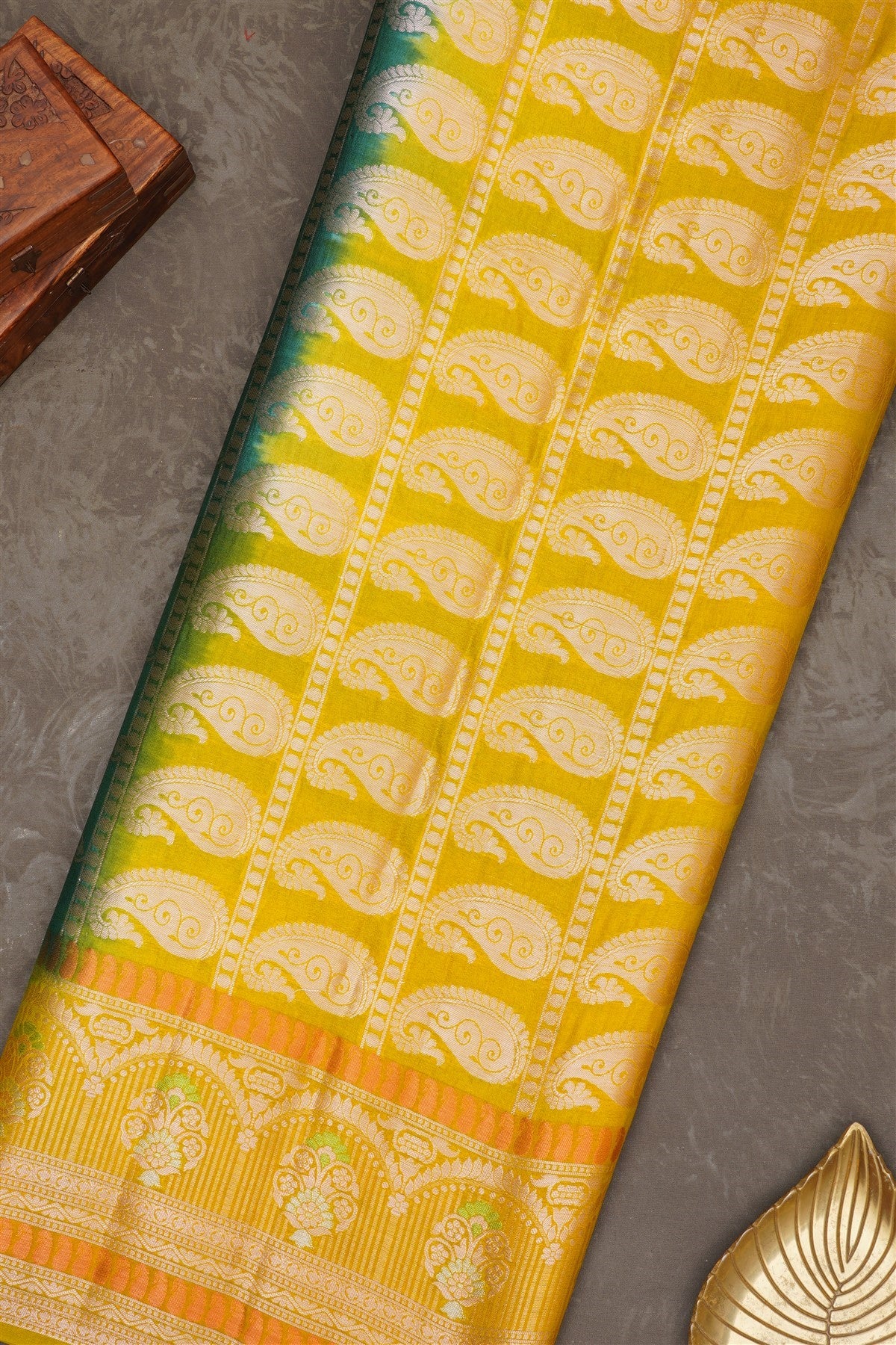 Banarasi Warm Silk Dark Green Saree
