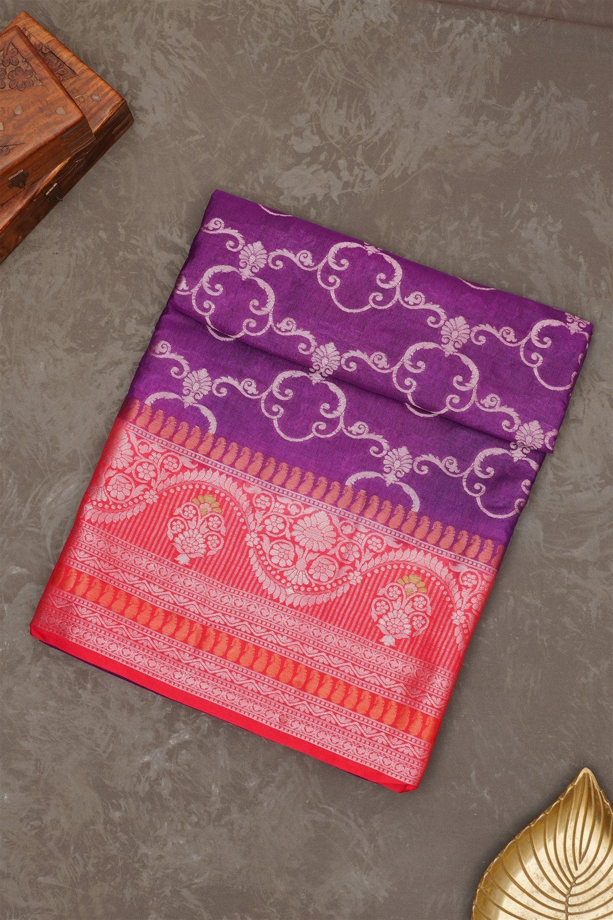 Banarasi Warm Silk Violet Saree